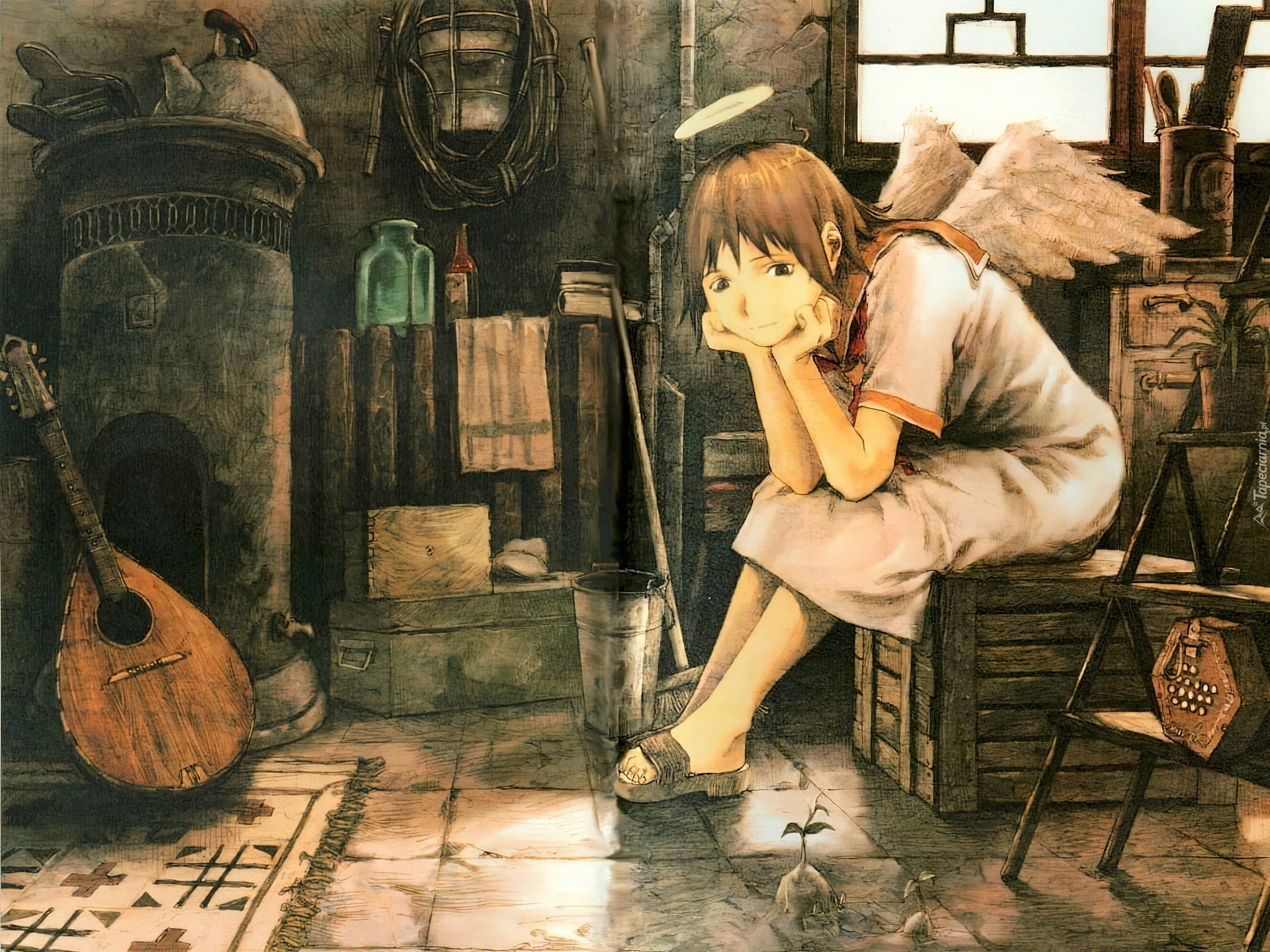 Haibane Renmei, mandolina, anioł