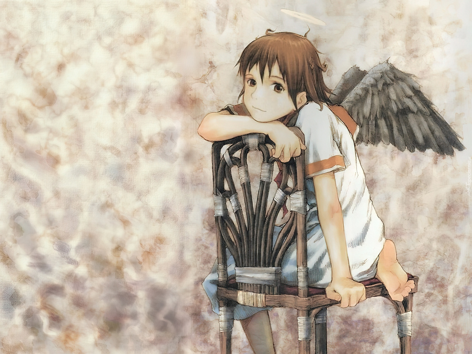 Haibane Renmei, krzesło, anioł