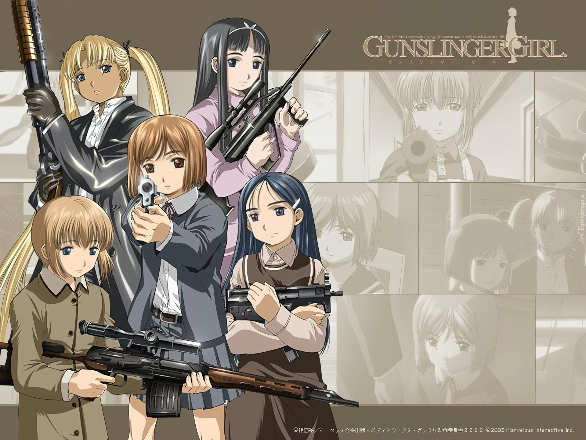 Gunslinger Girl, ekipa, ludzie, uzbrojenie