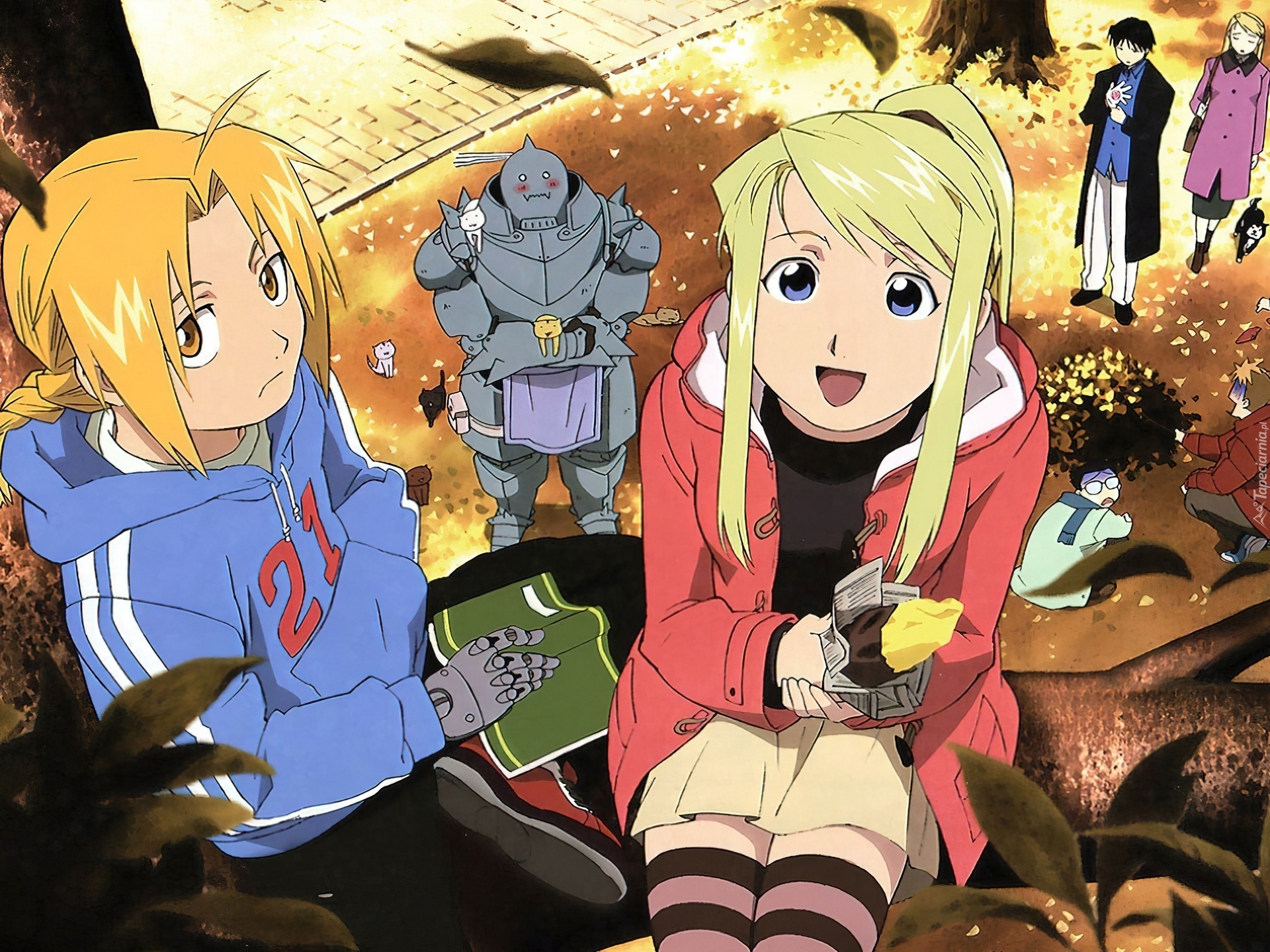 Full Metal Alchemist, ludzie, drzewo, robot