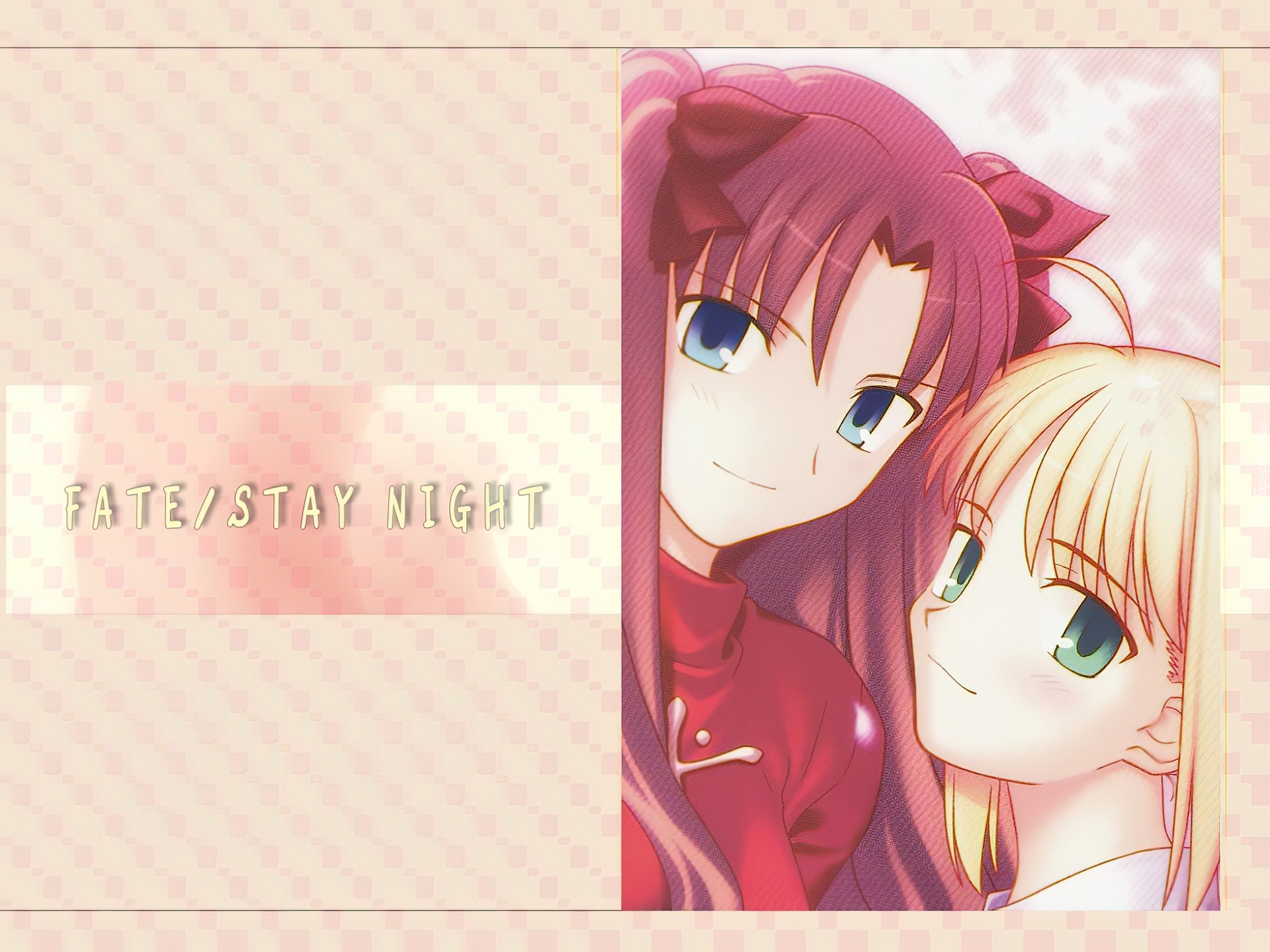 Fate Stay Night, napis, twarze, oczy