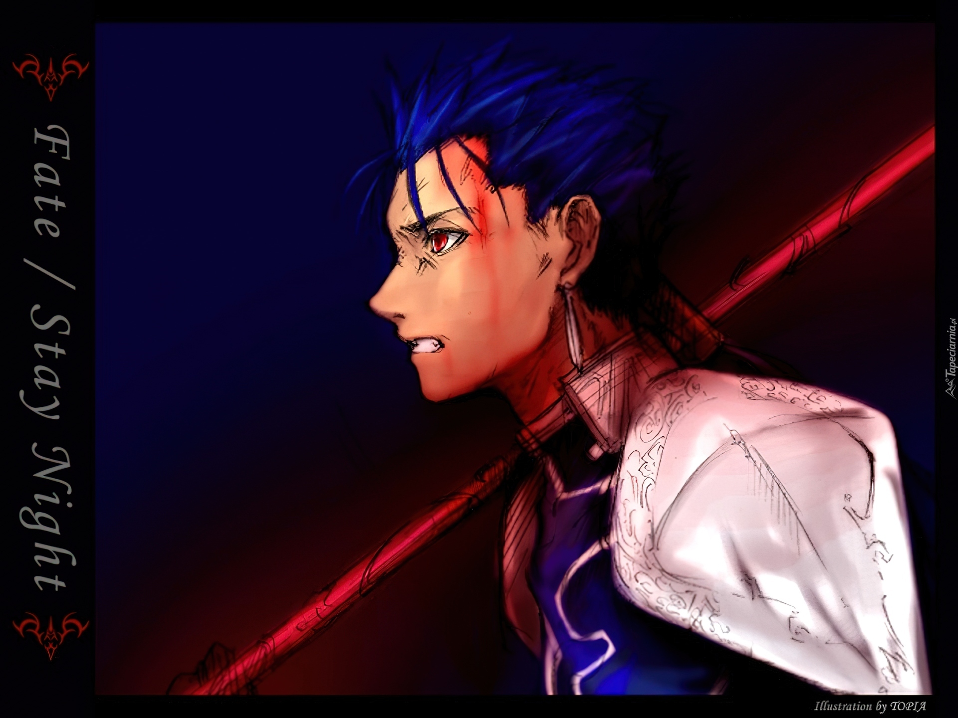 Fate Stay Night, facet, napisy , kij