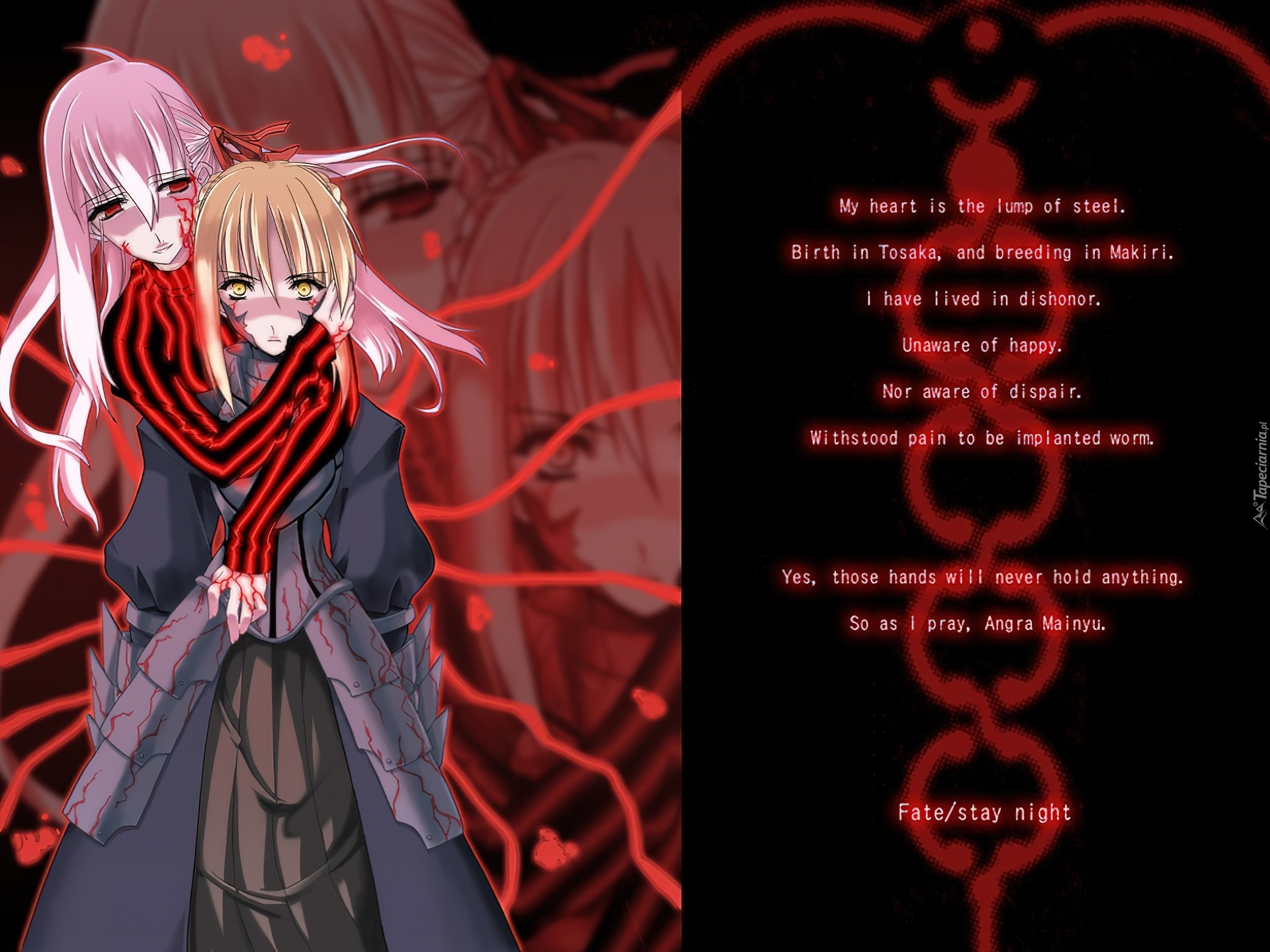 Fate Stay Night, kobiety, symole, napisy