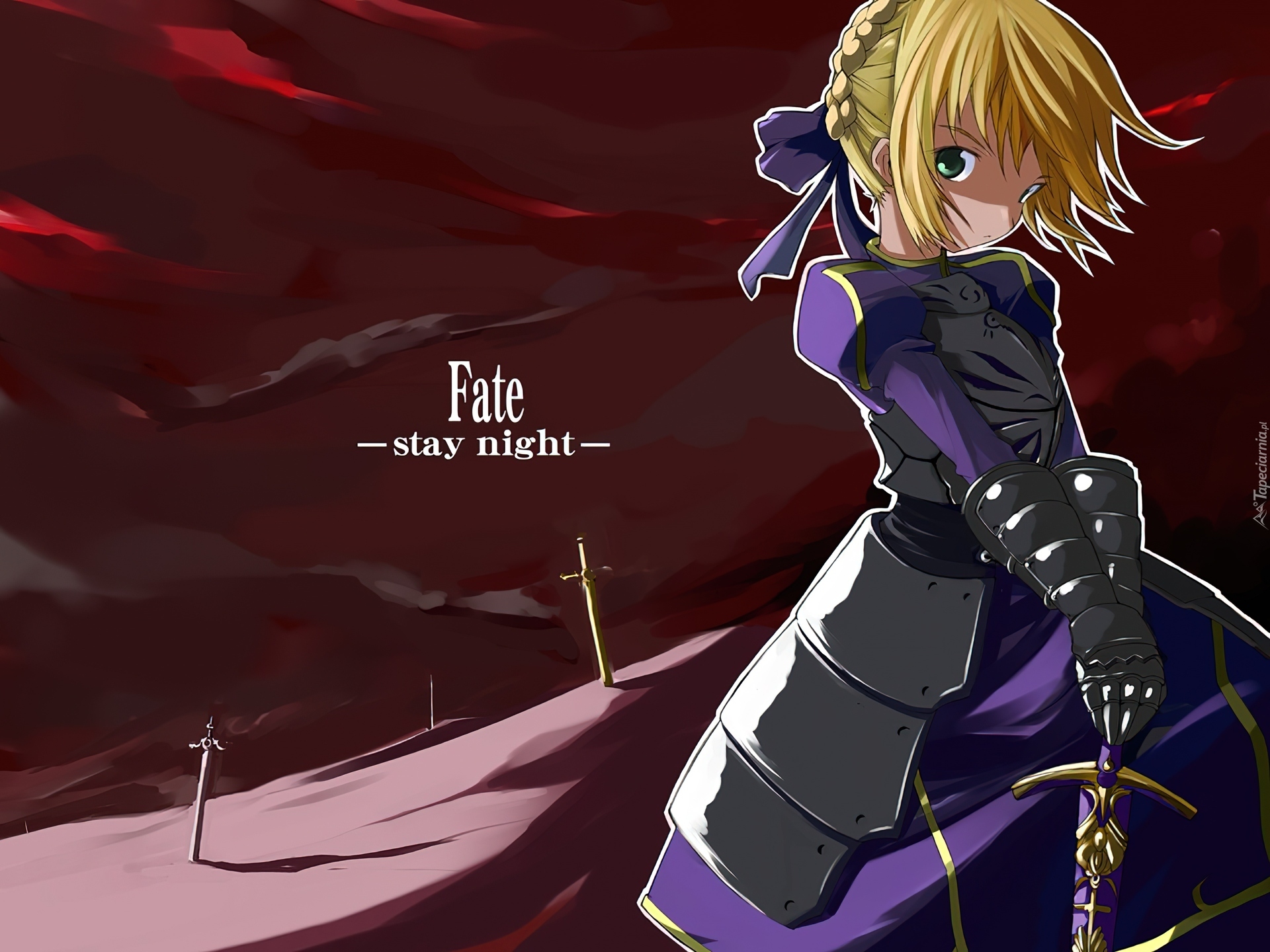 Fate Stay Night, dziewczyna, miecze