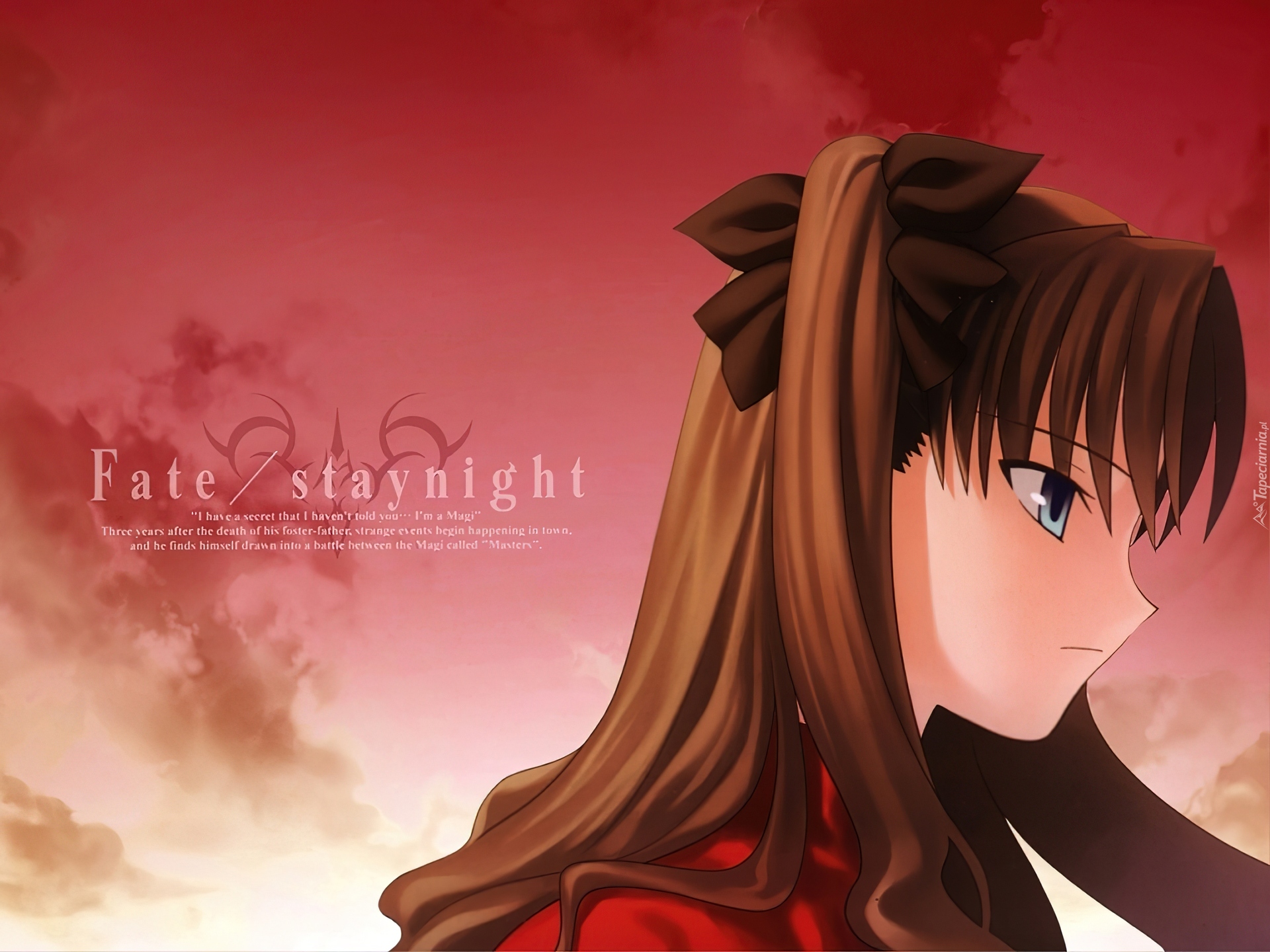Fate Stay Night, kobieta, twarz, napisy