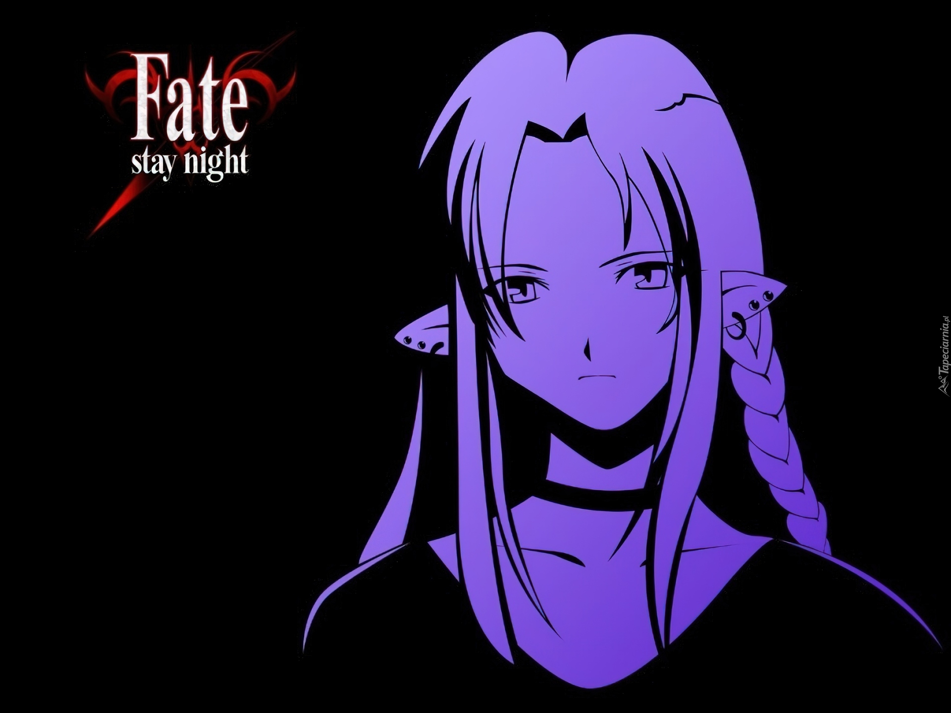 Fate Stay Night, malunek, postac, kontur, napis, logo, kobieta