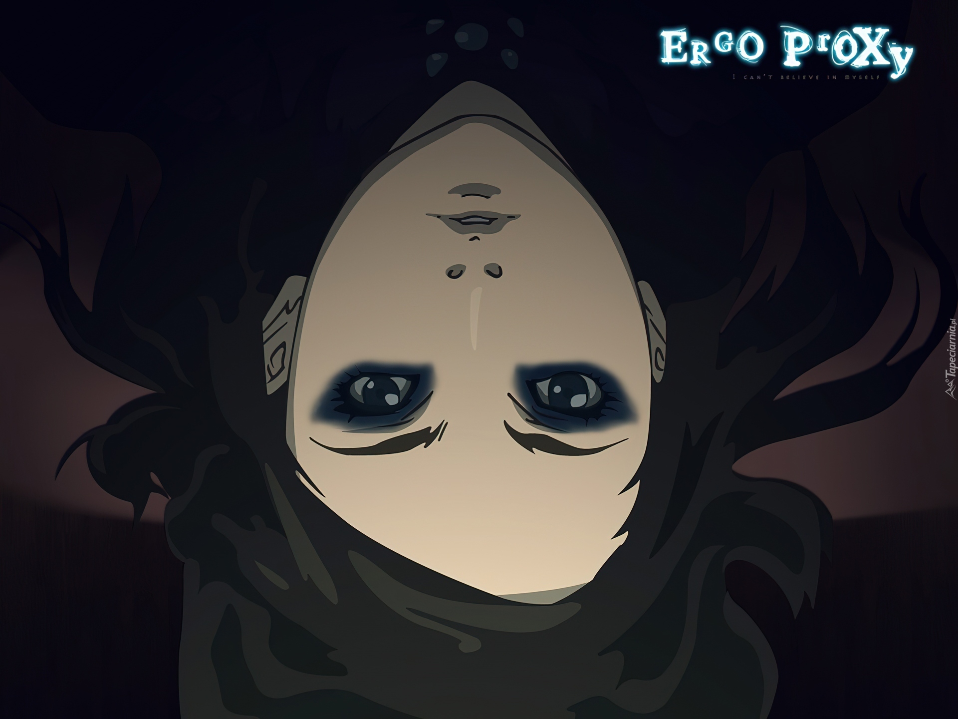 Ergo Proxy, twarz, makijaż, napisy, turban