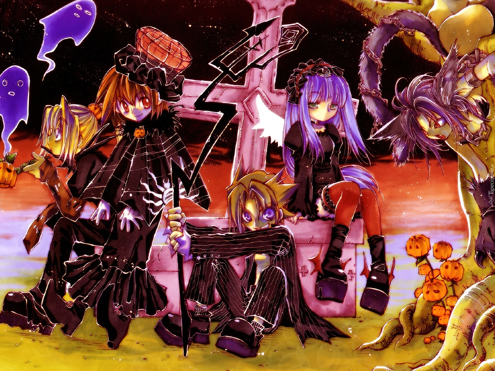 Erementar Gerad, haloween, dzieci, dynie, duchy, krzyż