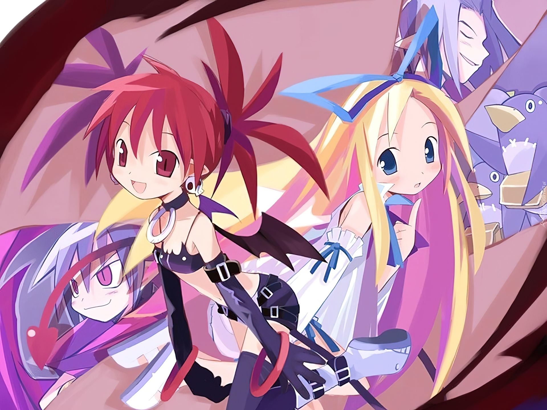 Disgaea, dziewczyny, pingwiny, kokarda