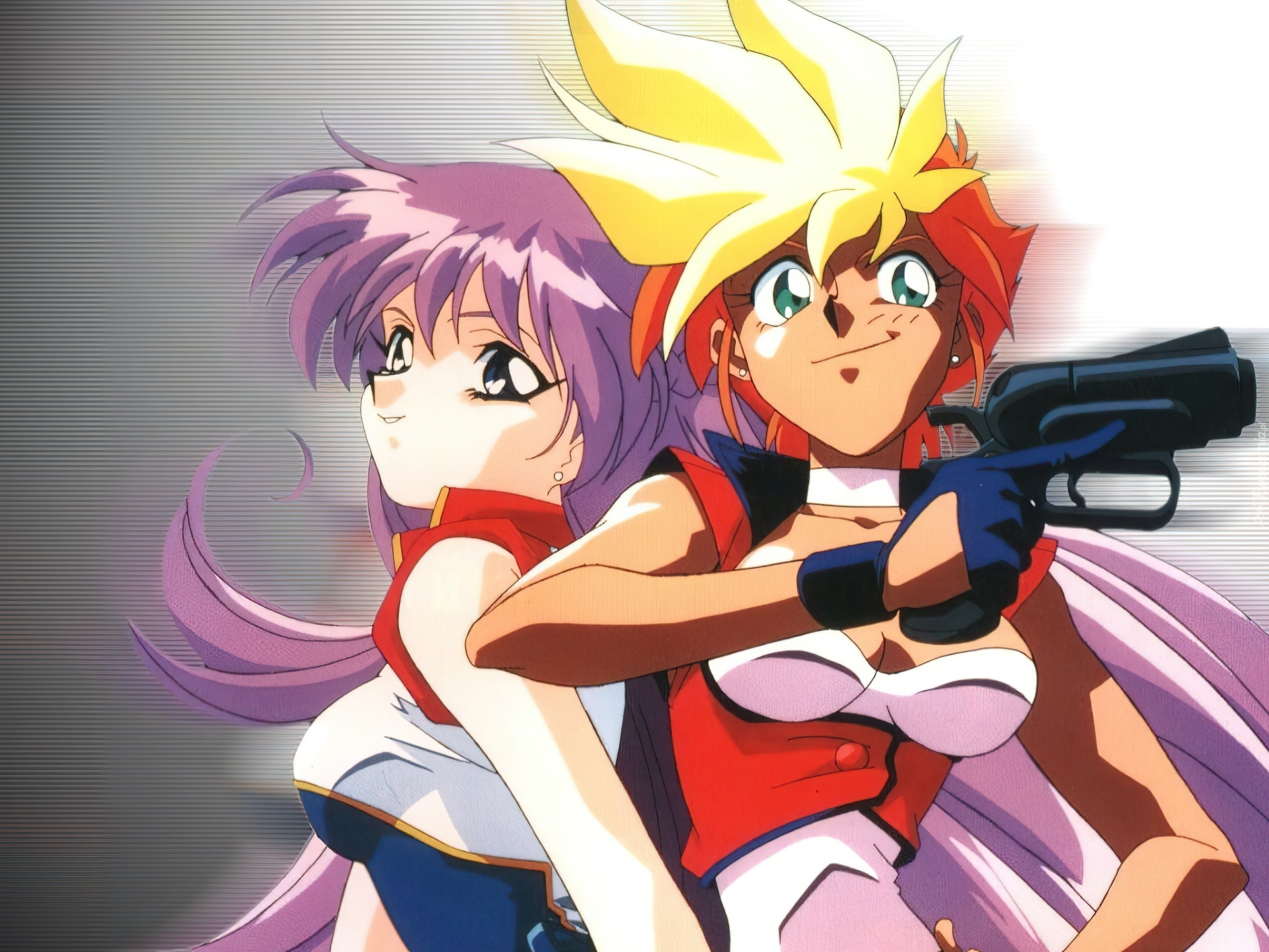 Dirty Pair Flash, dziewczyny, pistolet