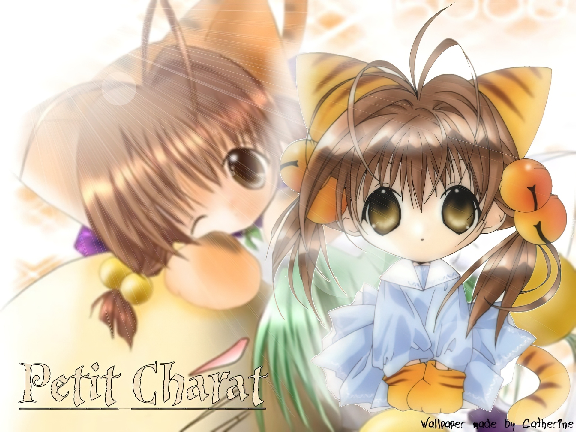 Digi Charat, kot, oczy, promienie