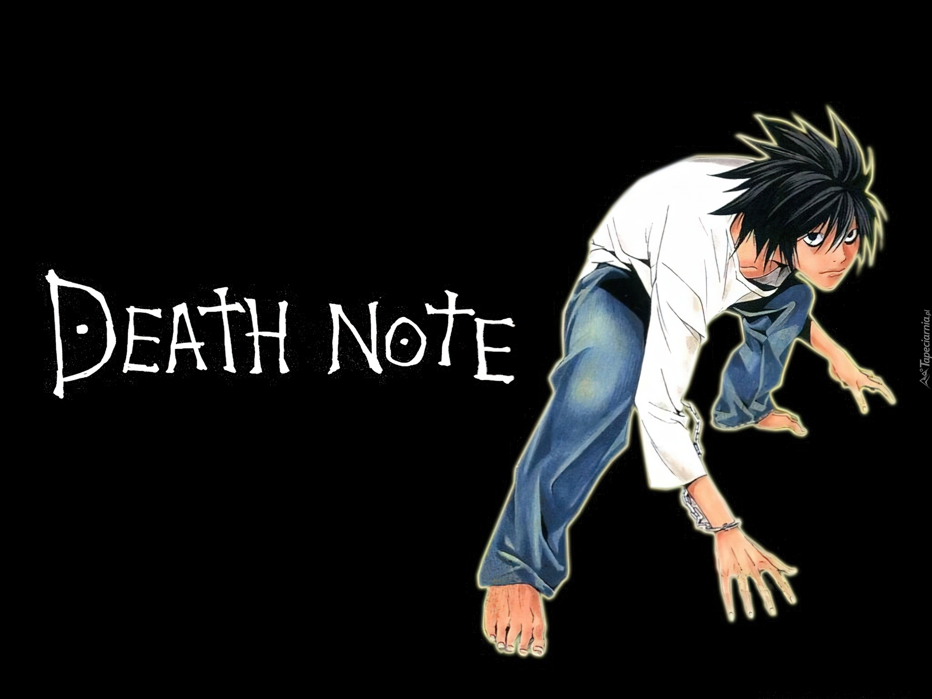 Death Note, chłopak, śmierć, łańcuch, stopy