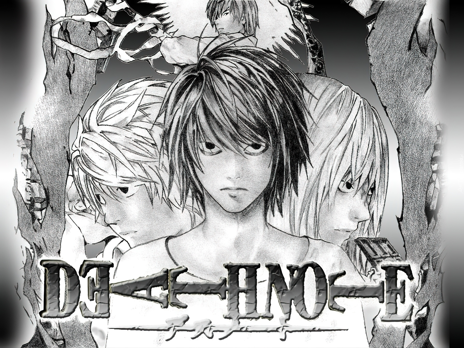 Death Note, oczy, rysunek, strach