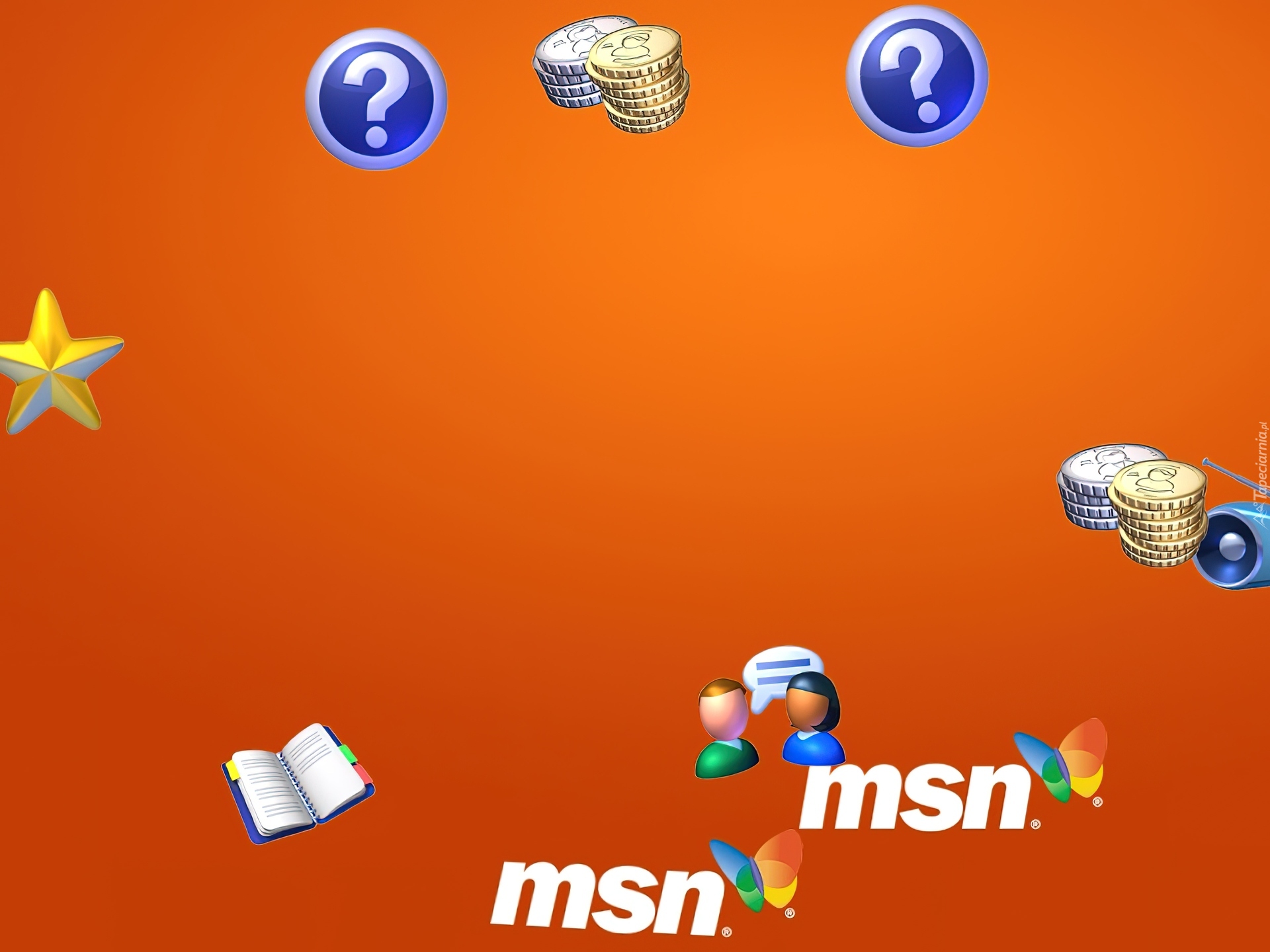 Programy MSN, grafika, monety, notes