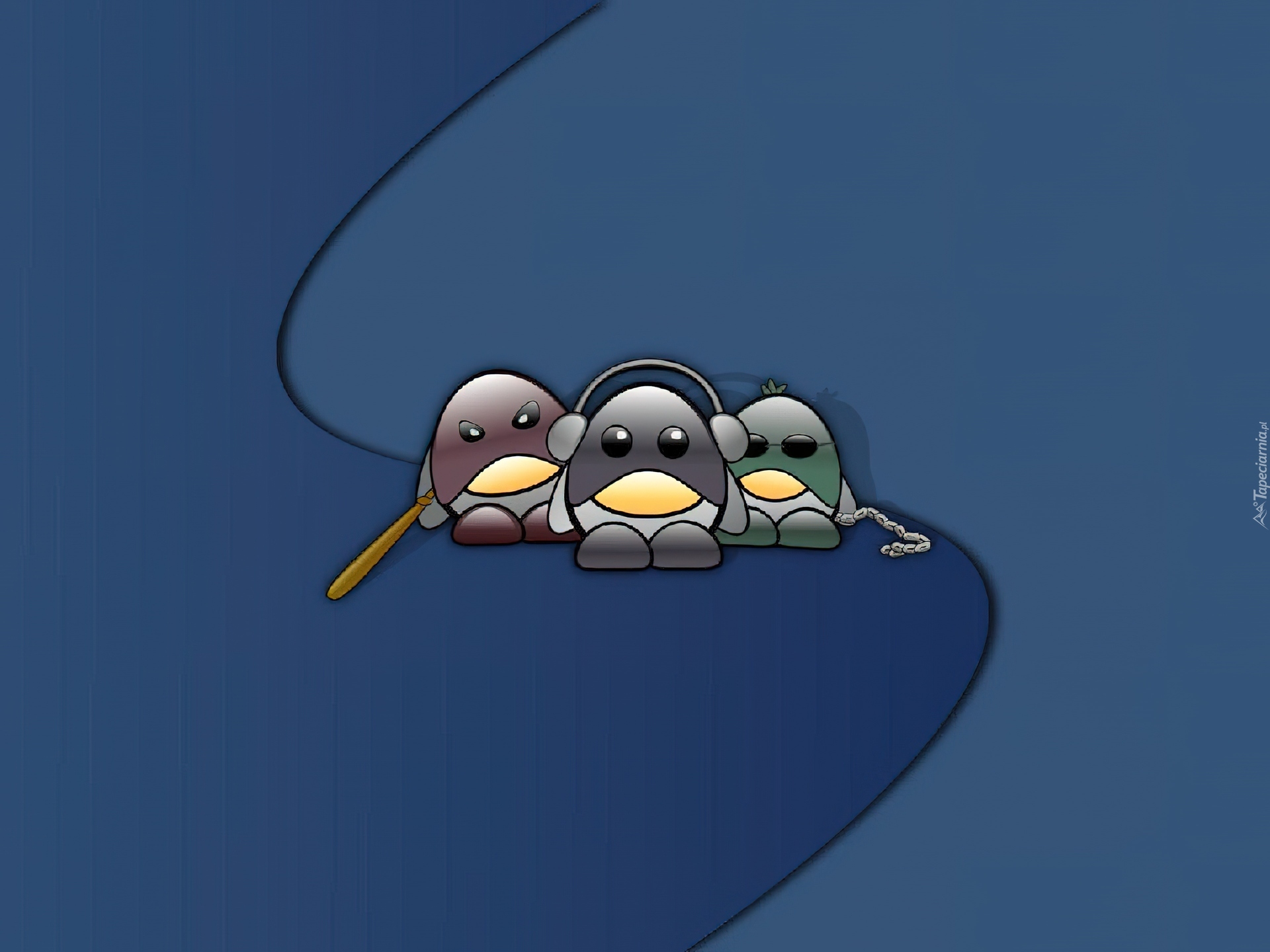 pingwin, złodziej, szajka, Linux, grafika