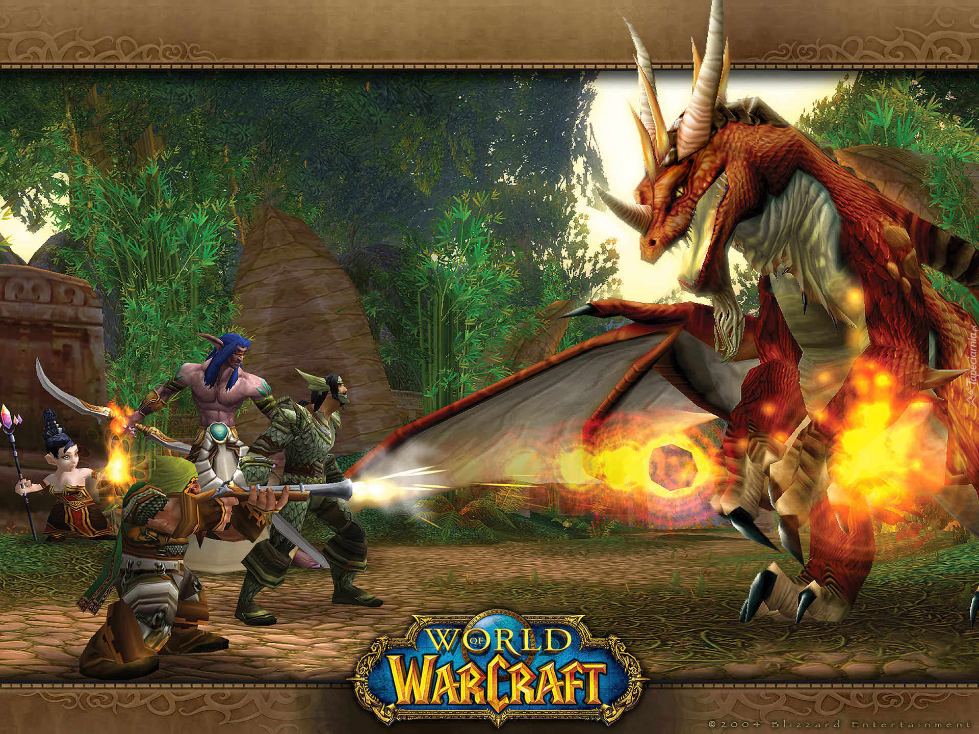 World Of Warcraft, postacie, smok, walka, fantasy, grafika