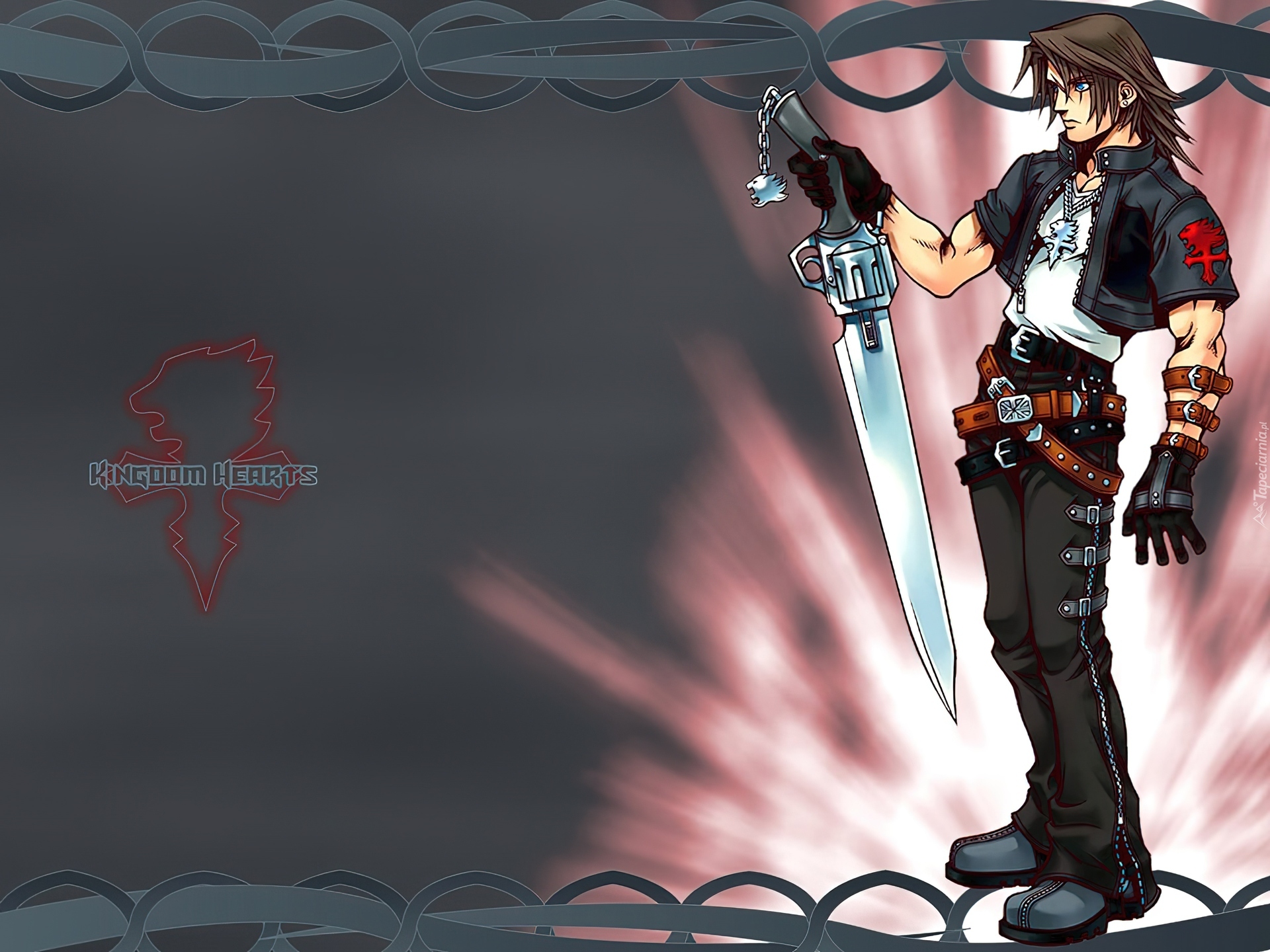 Kingdom Hearts, postać, mężczyzna, rewolwer, nóż