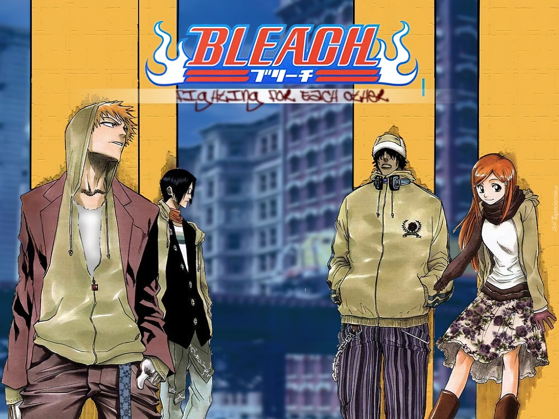 Bleach, miasto, postacie, napisy