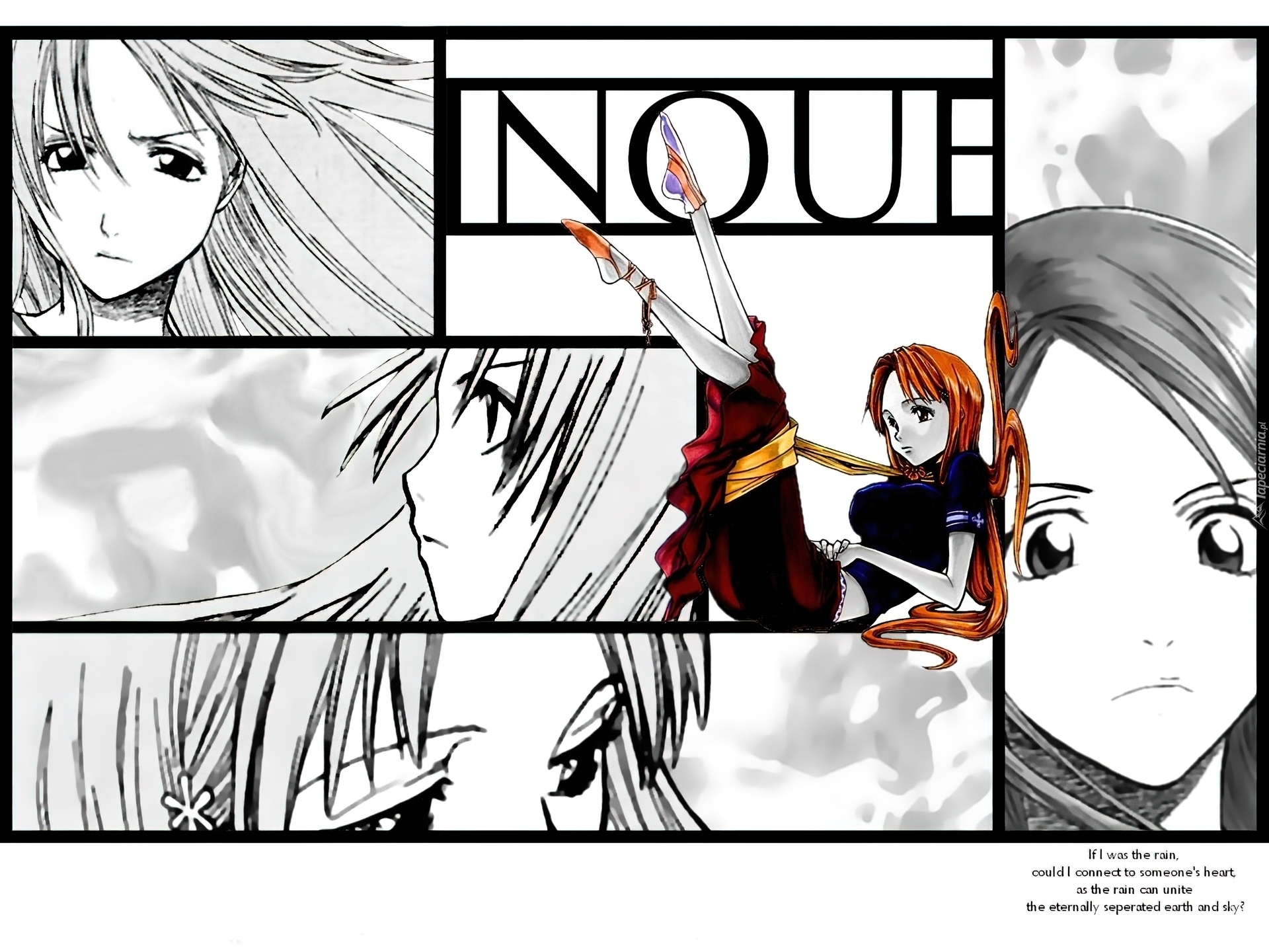 Bleach, dziewczyna, twarze, napis