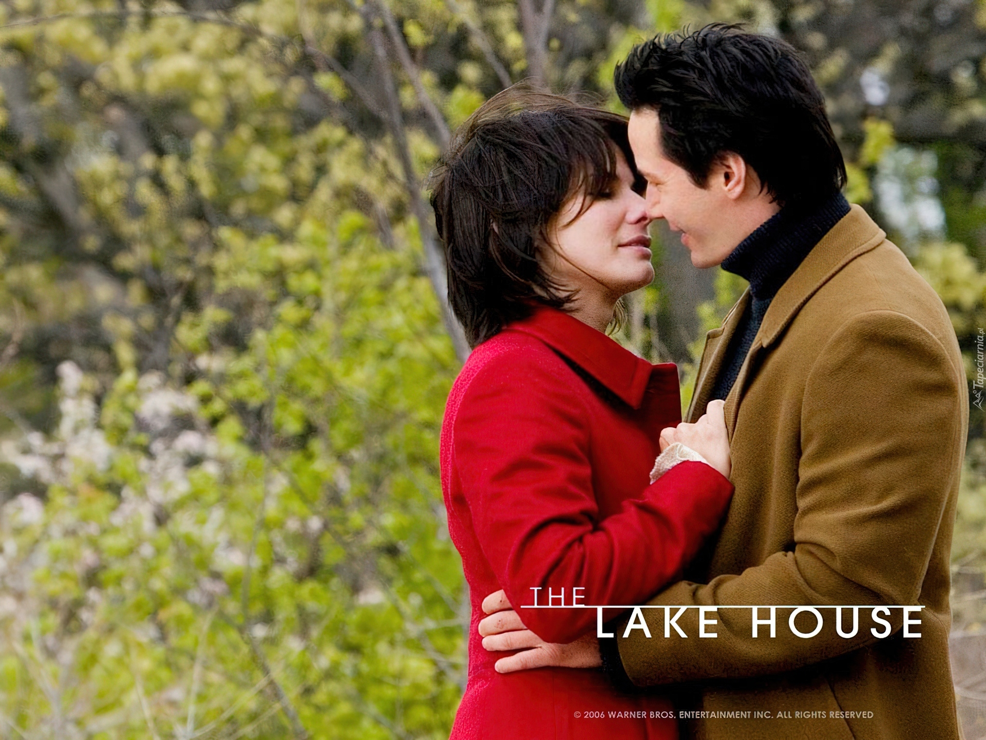 The Lake House, Sandra Bullock, mężczyzna, park, pocałunek