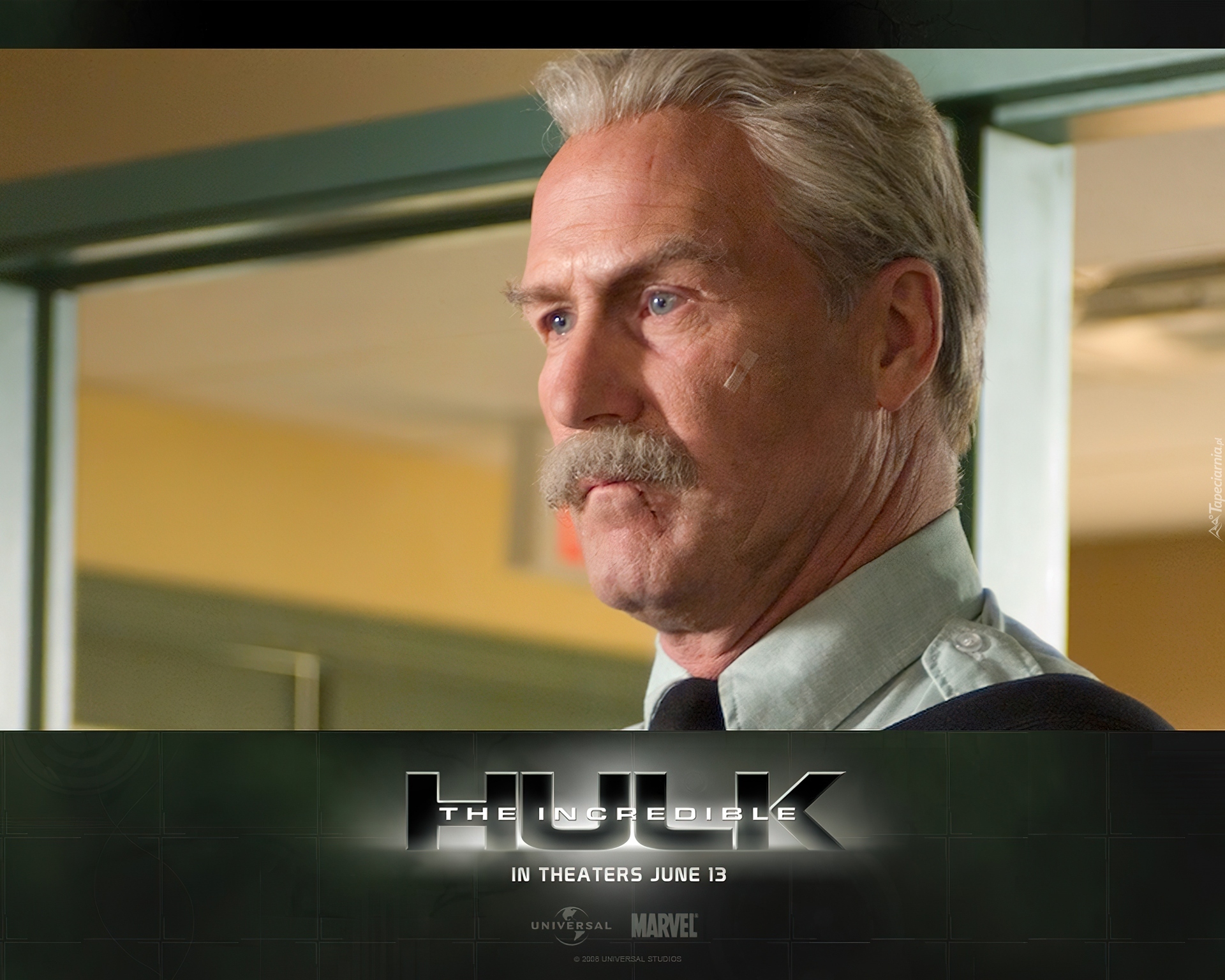 The Incredible Hulk, William Hurt, wąs, twarz