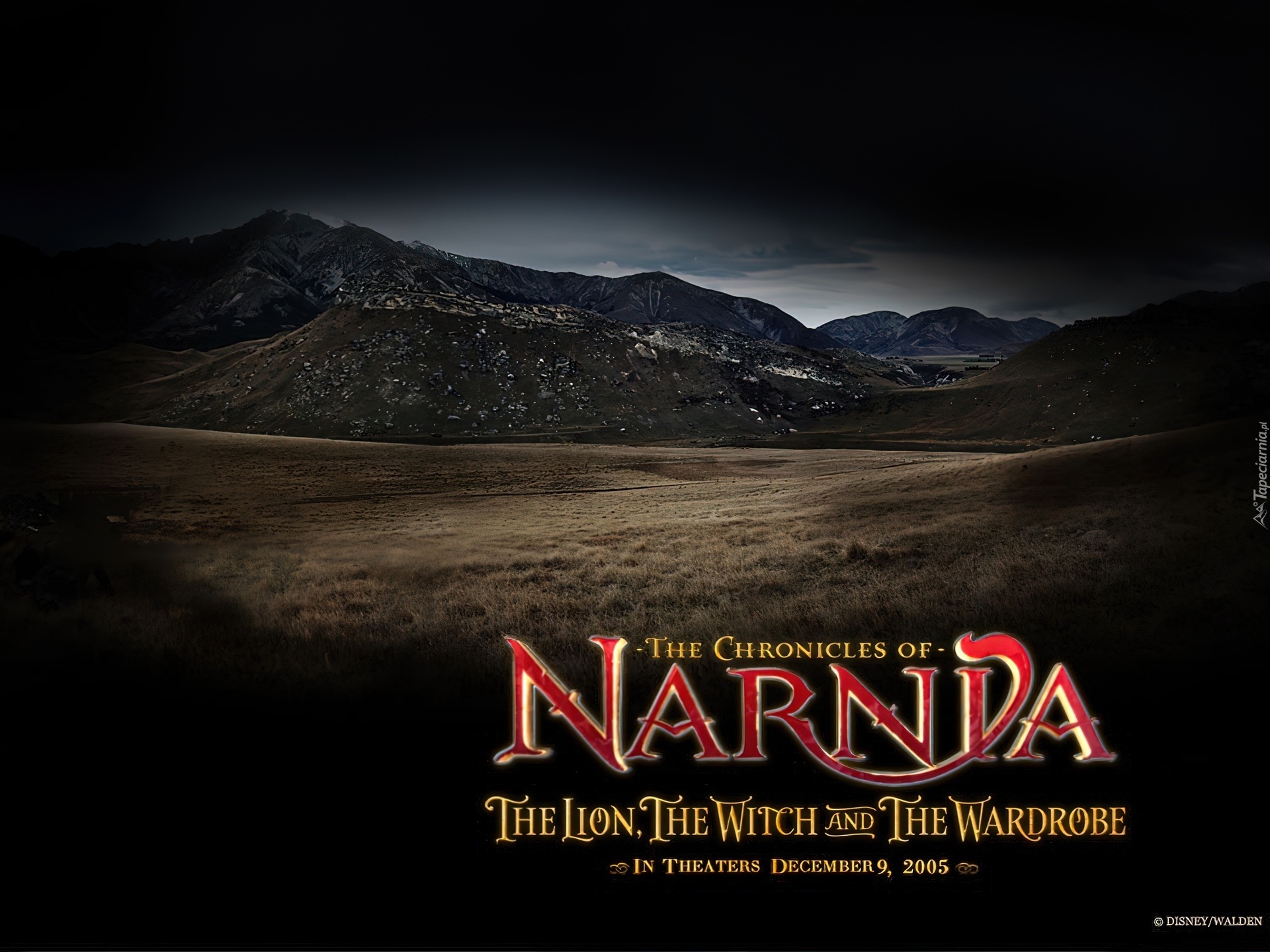 The Chronicles Of Narnia, góry, niebo, napis, pustkowie
