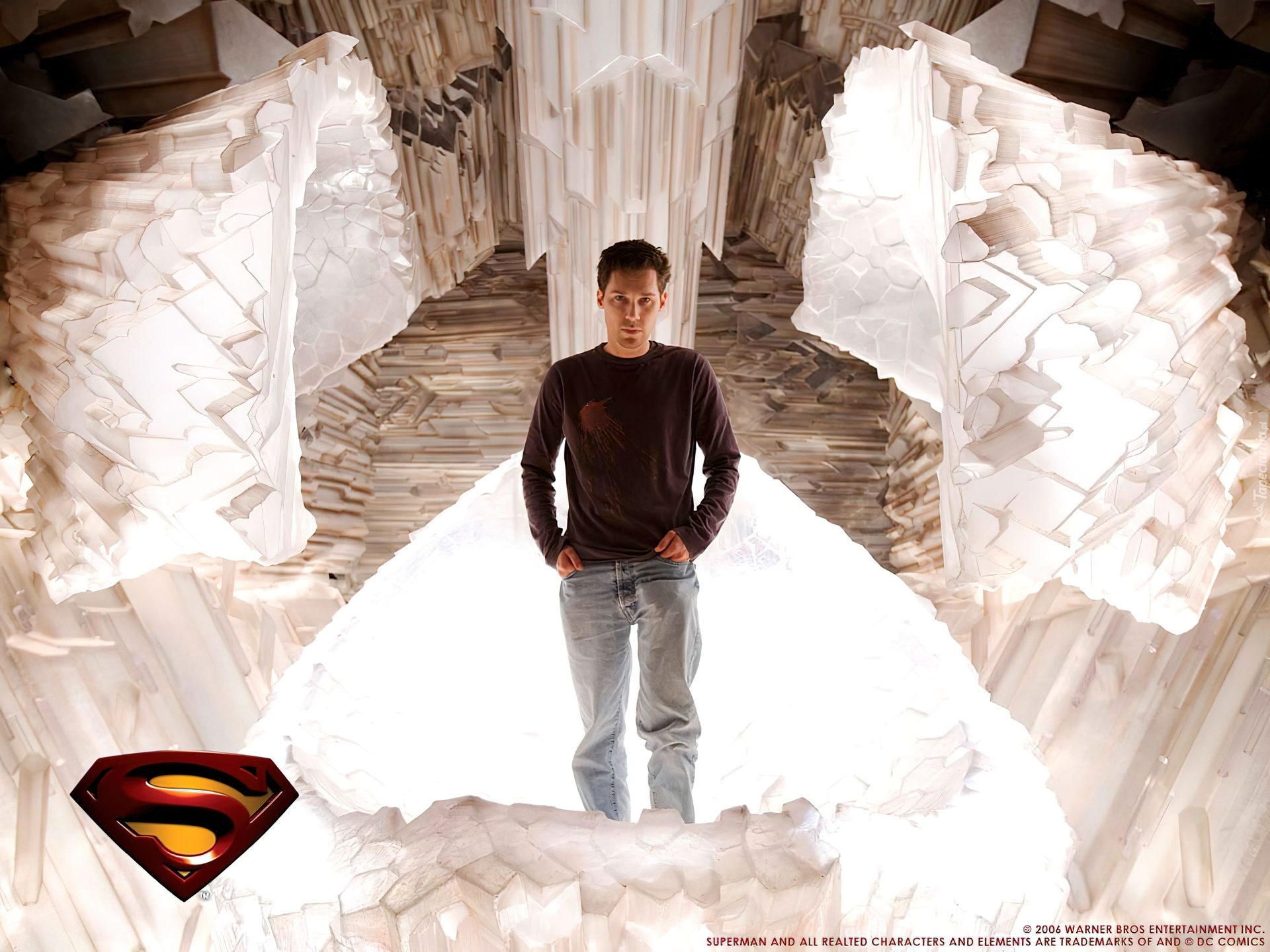 Superman Returns, kryształy, mężczyzna, jeans