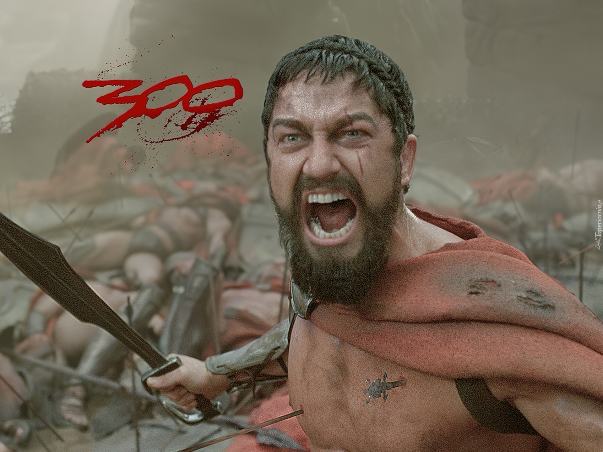 300, miecz, trupy, Gerard Butler