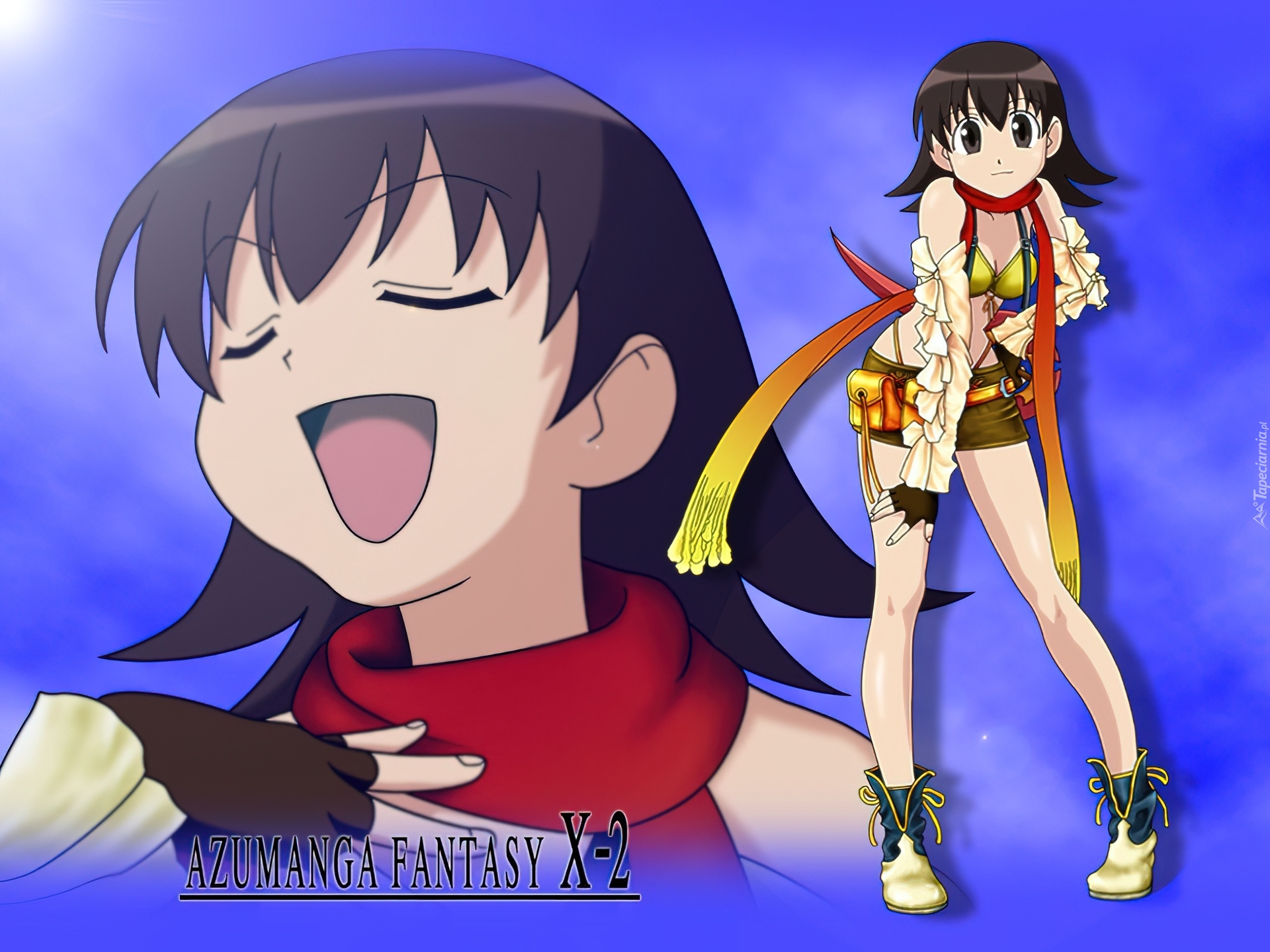 Azumanga Ff, dziewczyna, twarz, napis