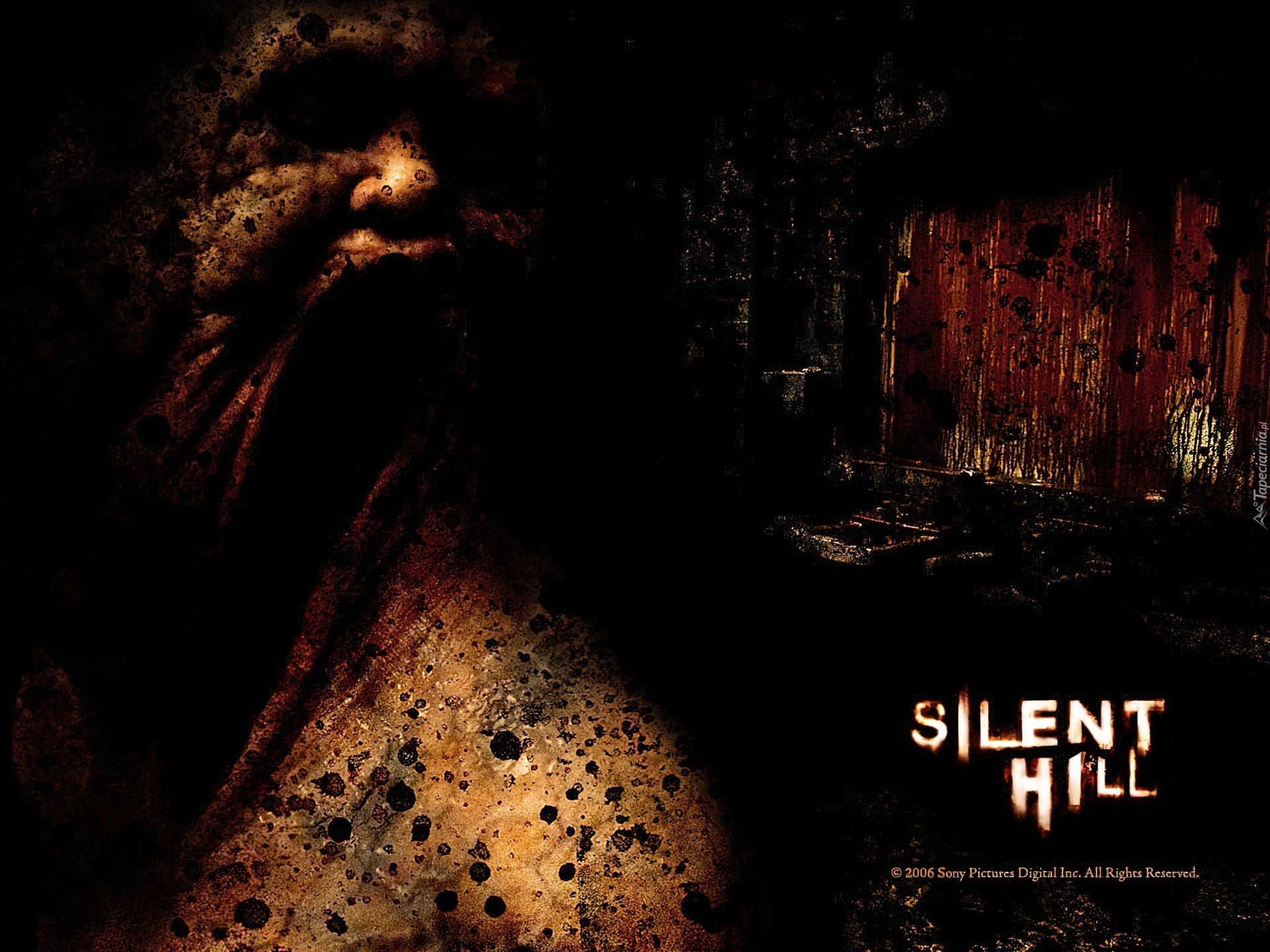 Silent Hill, plamy, twarz, horror