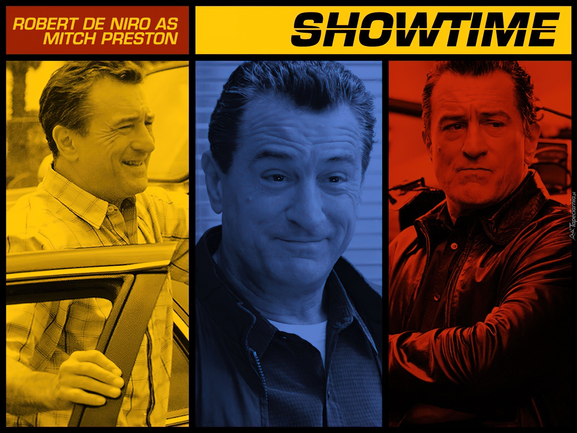 Showtime, kolory, Robert De Niro, napis