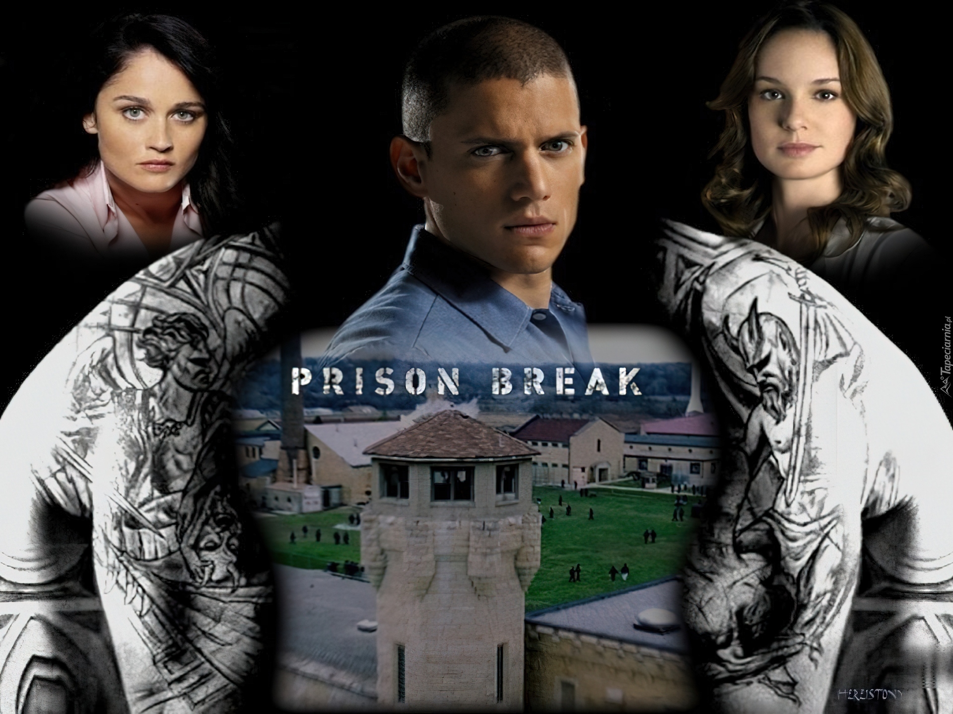 Prison Break, Skazany na śmierć, plecy, wieża, Robin Tunney, Sarah Wayne Callies, Wentworth Miller