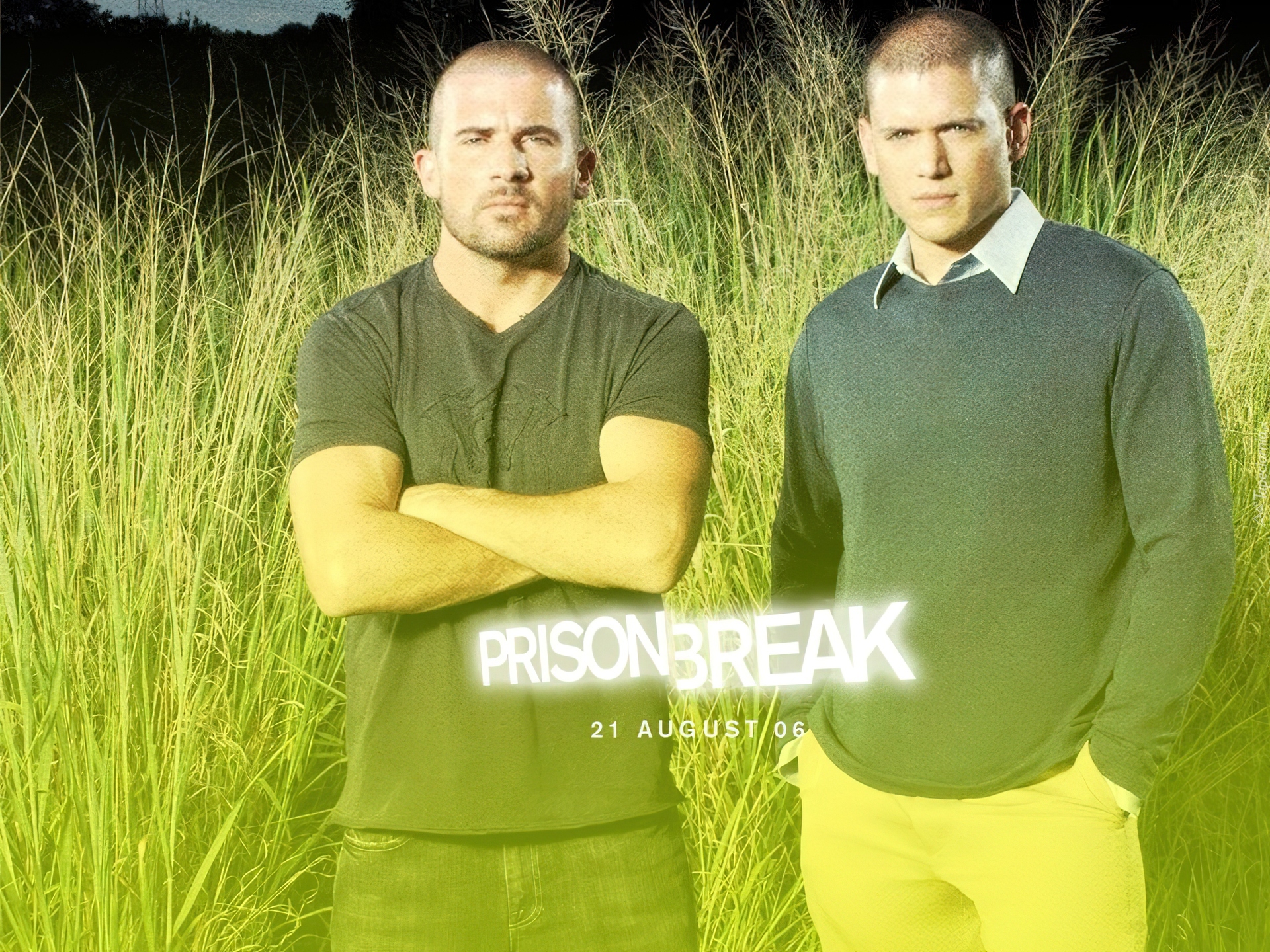 Prison Break, Skazany na śmierć, Wentworth Miller, Dominic Purcell, trawa