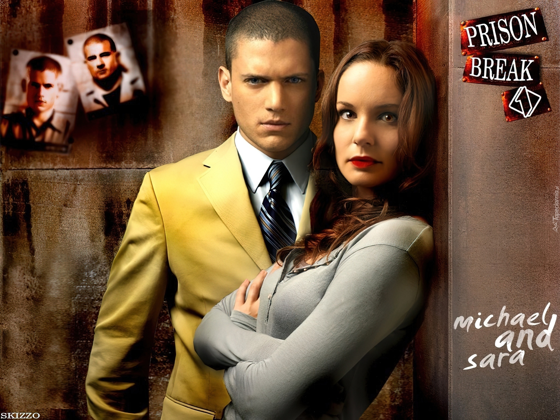 Prison Break, Skazany na śmierć, Wentworth Miller, żółta, marynarka, Sarah Wayne Callies