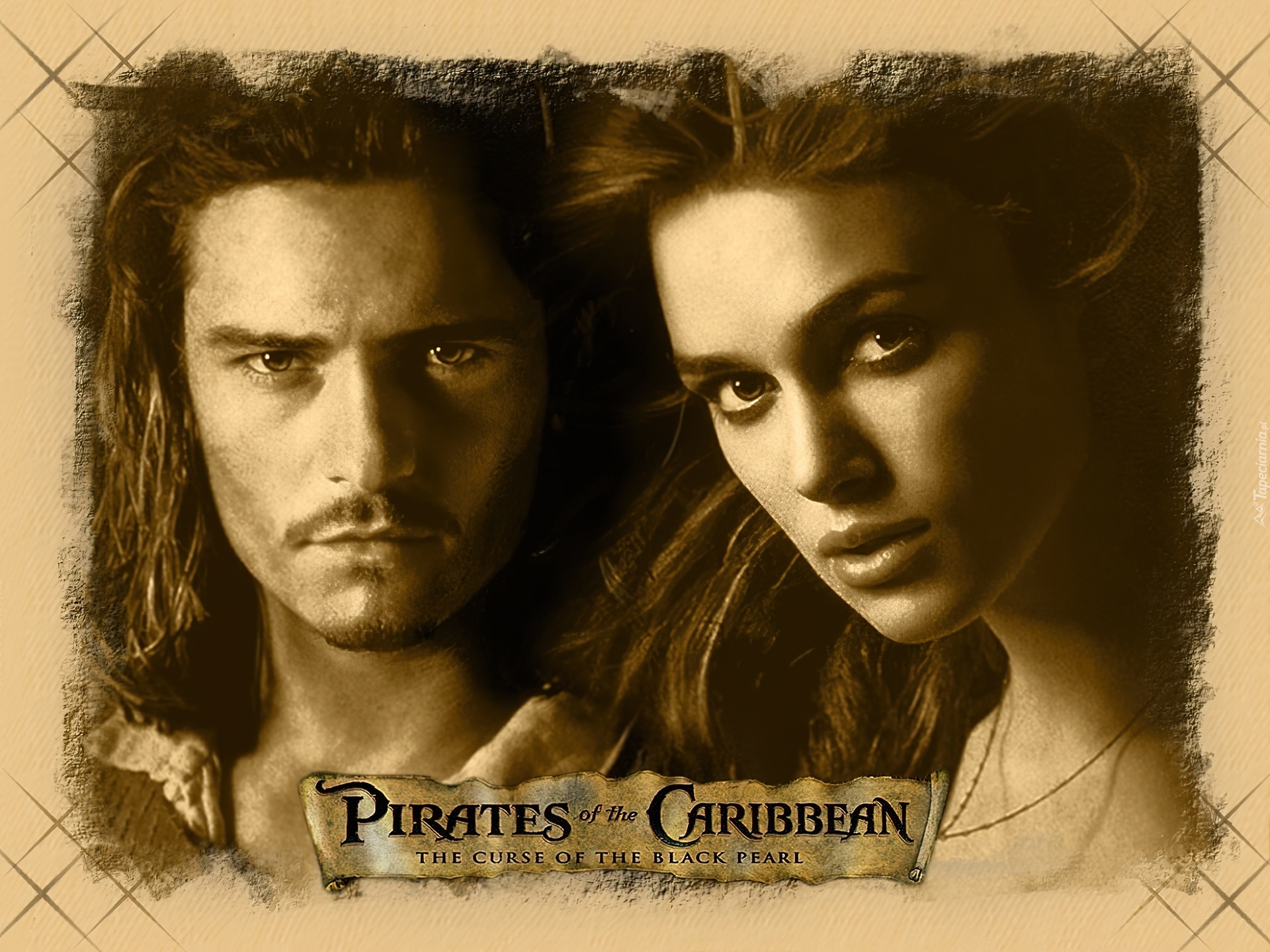 Piraci Z Karaibów, Keira Knightley, Orlando Bloom, twarze