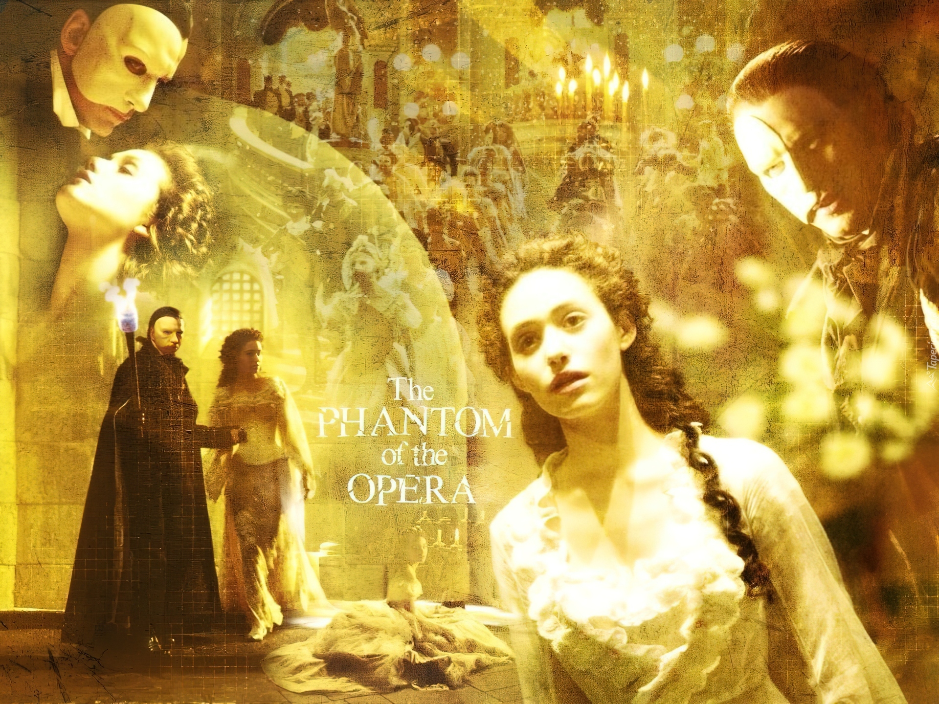 Phantom Of The Opera, Gerard Butler, biała, maska, Emmy Rossum