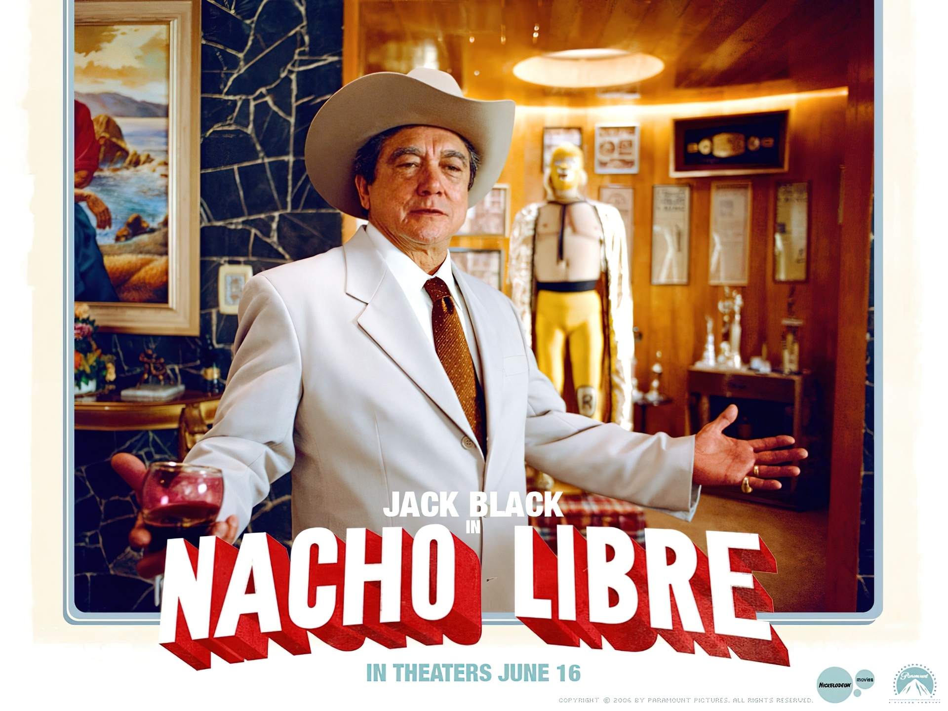 Nacho Libre, mężczyzna, kapelusz, garnitur
