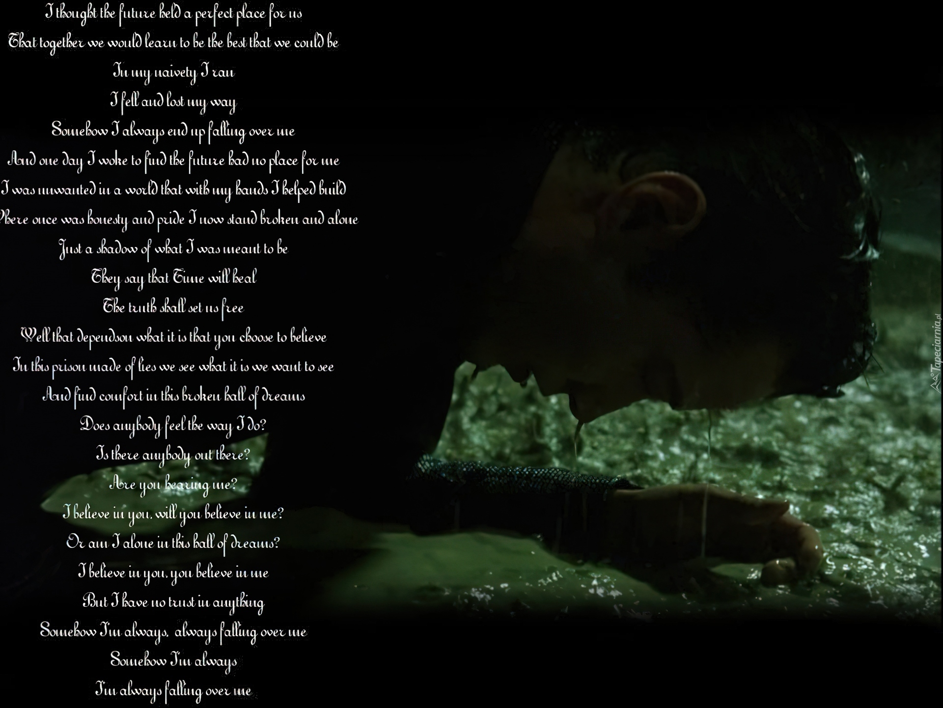 wiersz, Matrix, mężczyzna, mokry, błoto