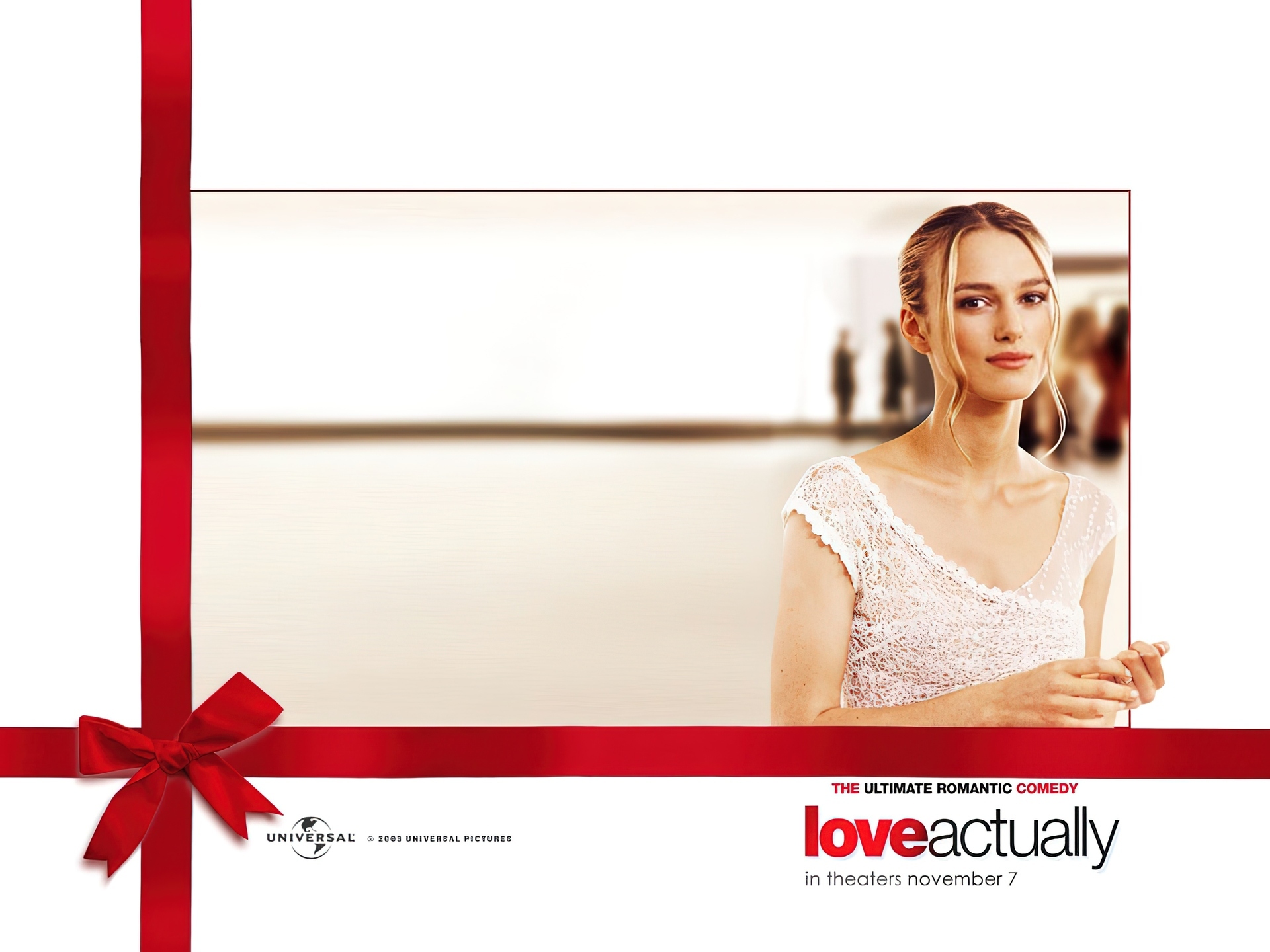 Love Actually, Keira Knightley, biała, sukienka