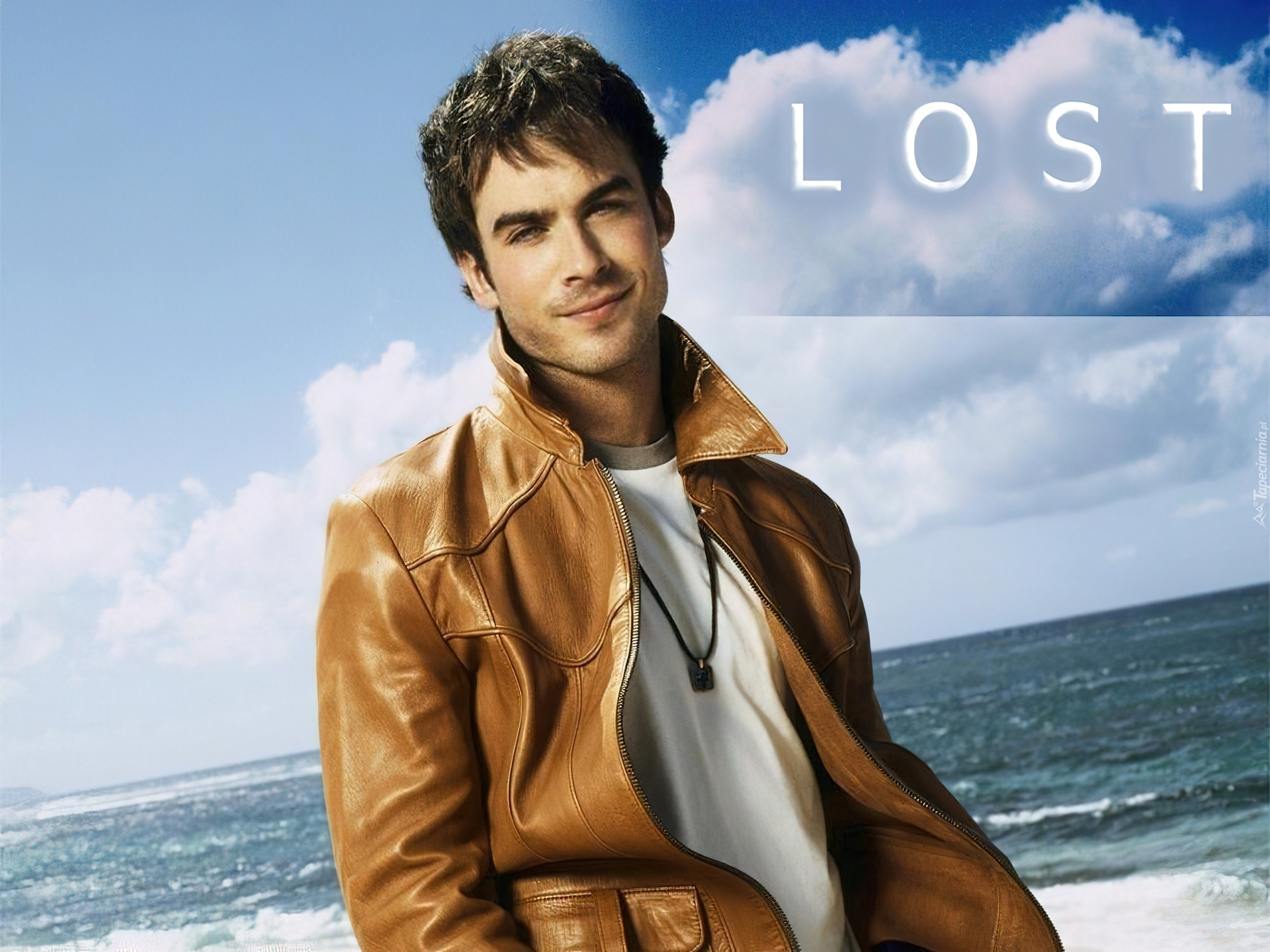 Serial, Lost, Zagubieni, Ian Somerhalder, kurtka, niebo