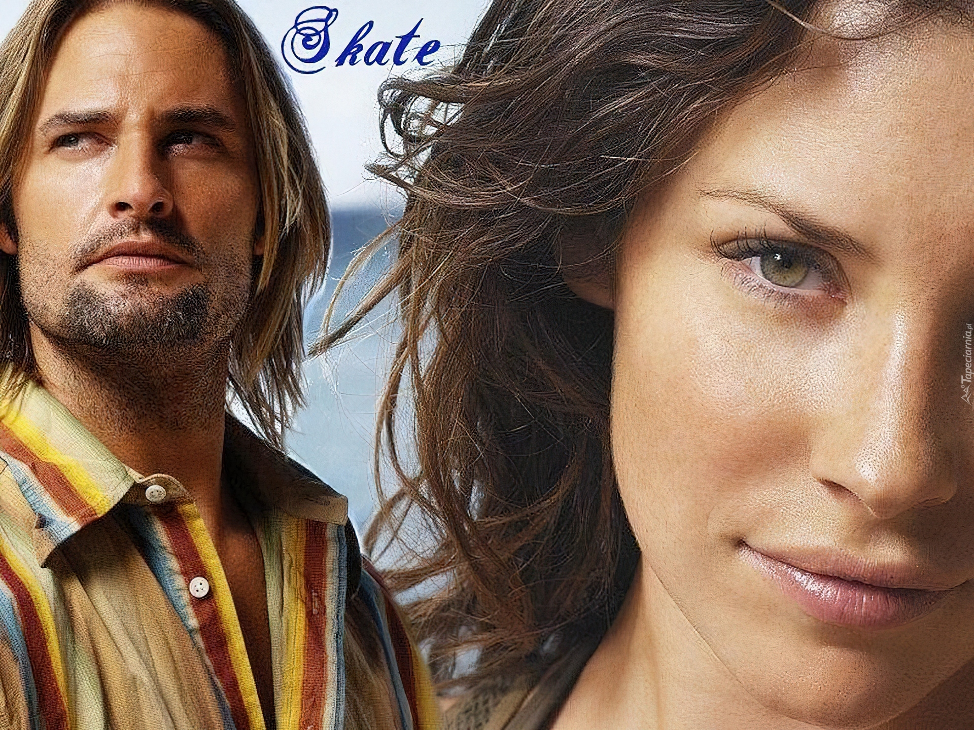 Filmy Lost, Evangeline Lilly, Josh Holloway, twarz