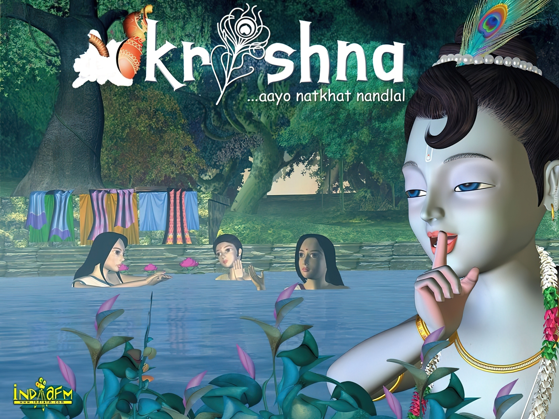 Krishna, kobiety, woda, kąpiel