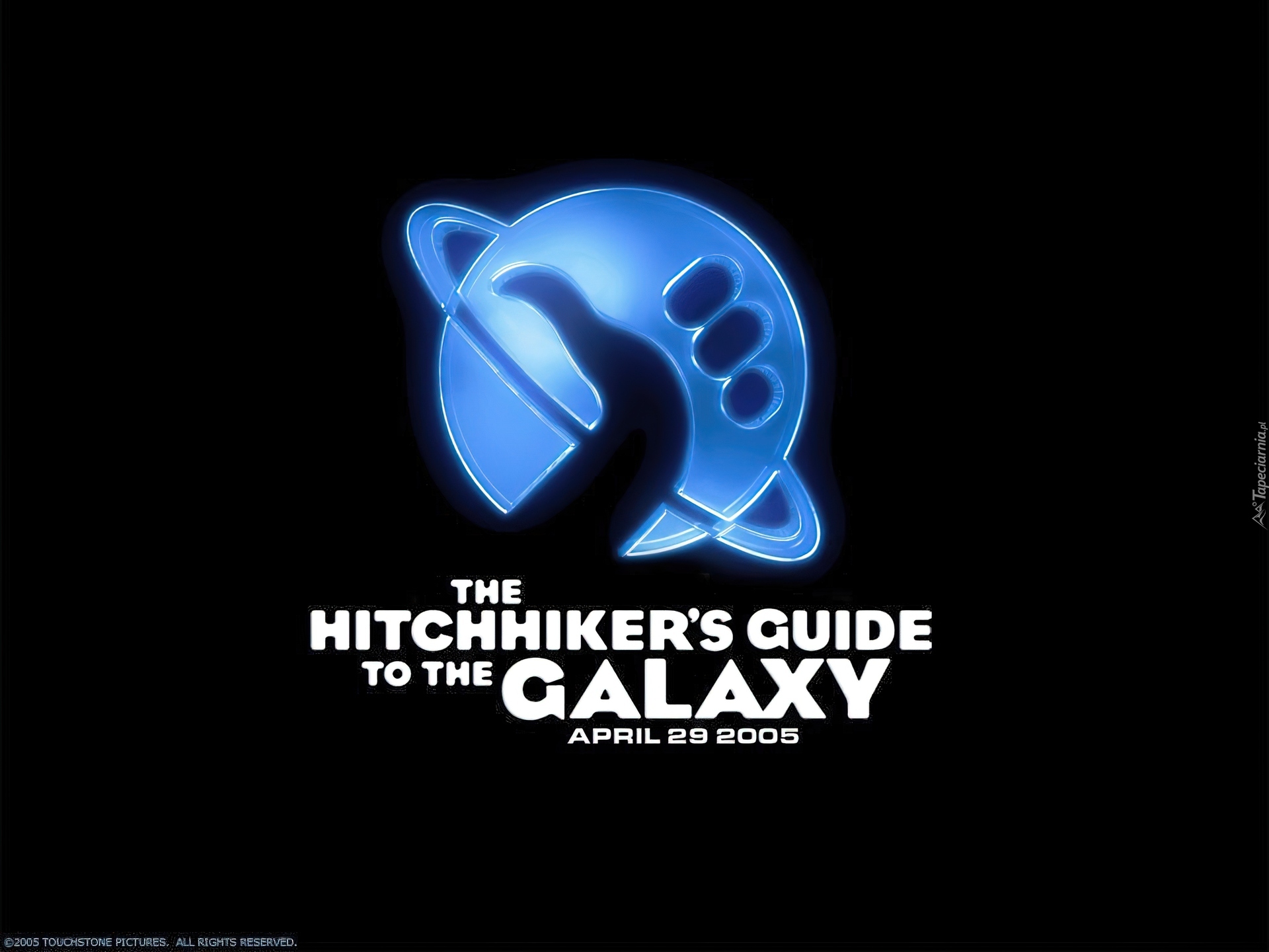 Hitchhikers Guide To The Galaxy, napis, kciuk