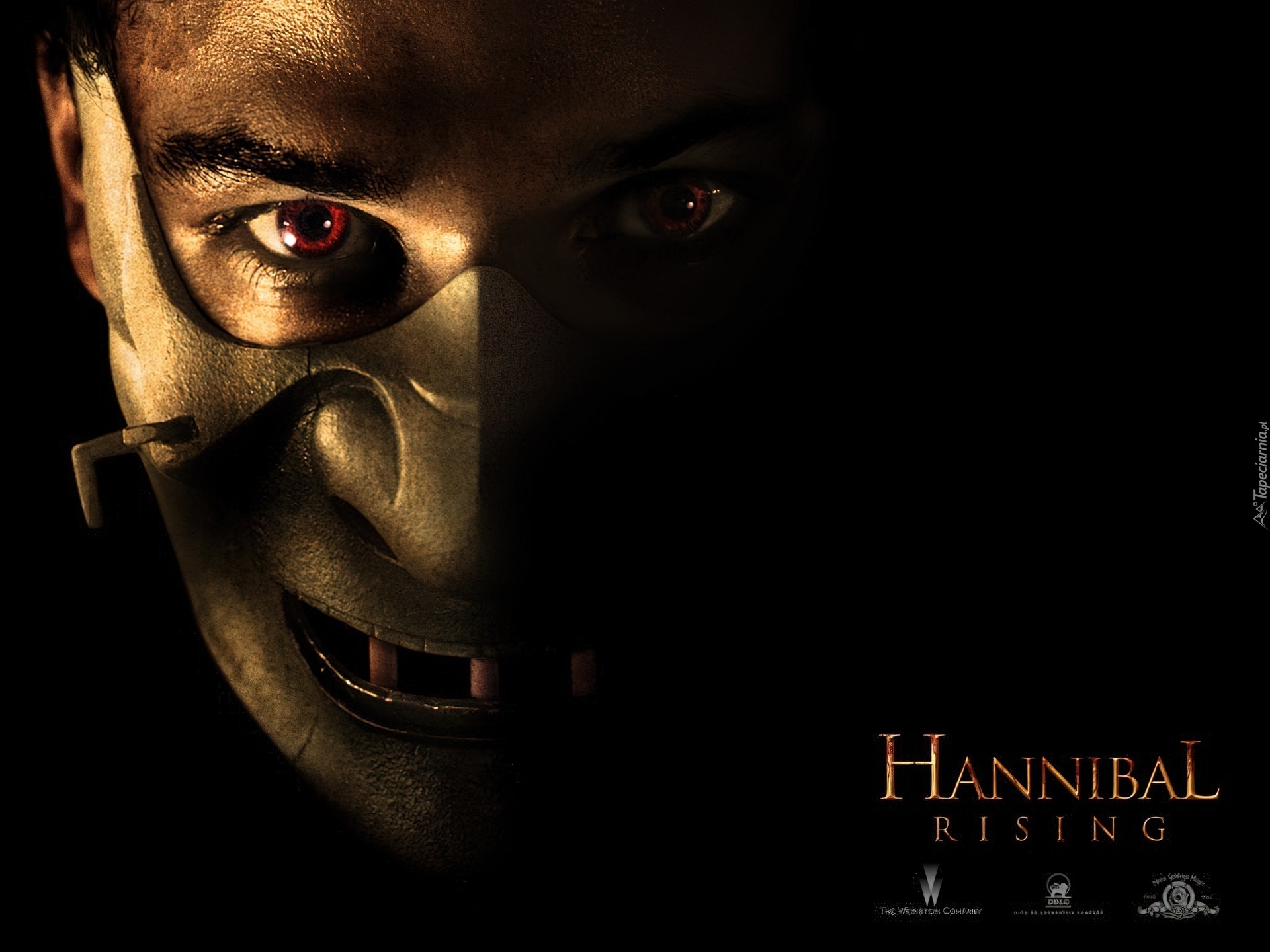 Hannibal Rising, Gaspard Ulliel, Maska, czerwone, oczy