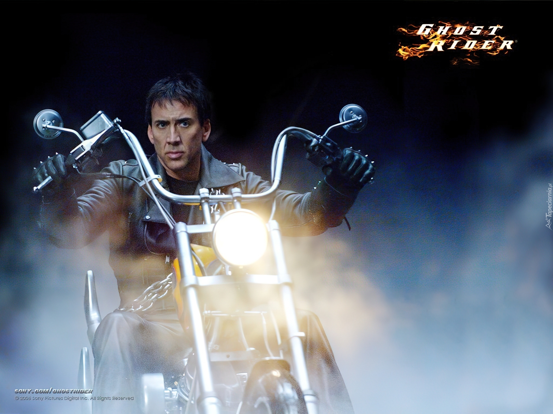 motocykl, dym, Ghost Rider, Nicolas Cage