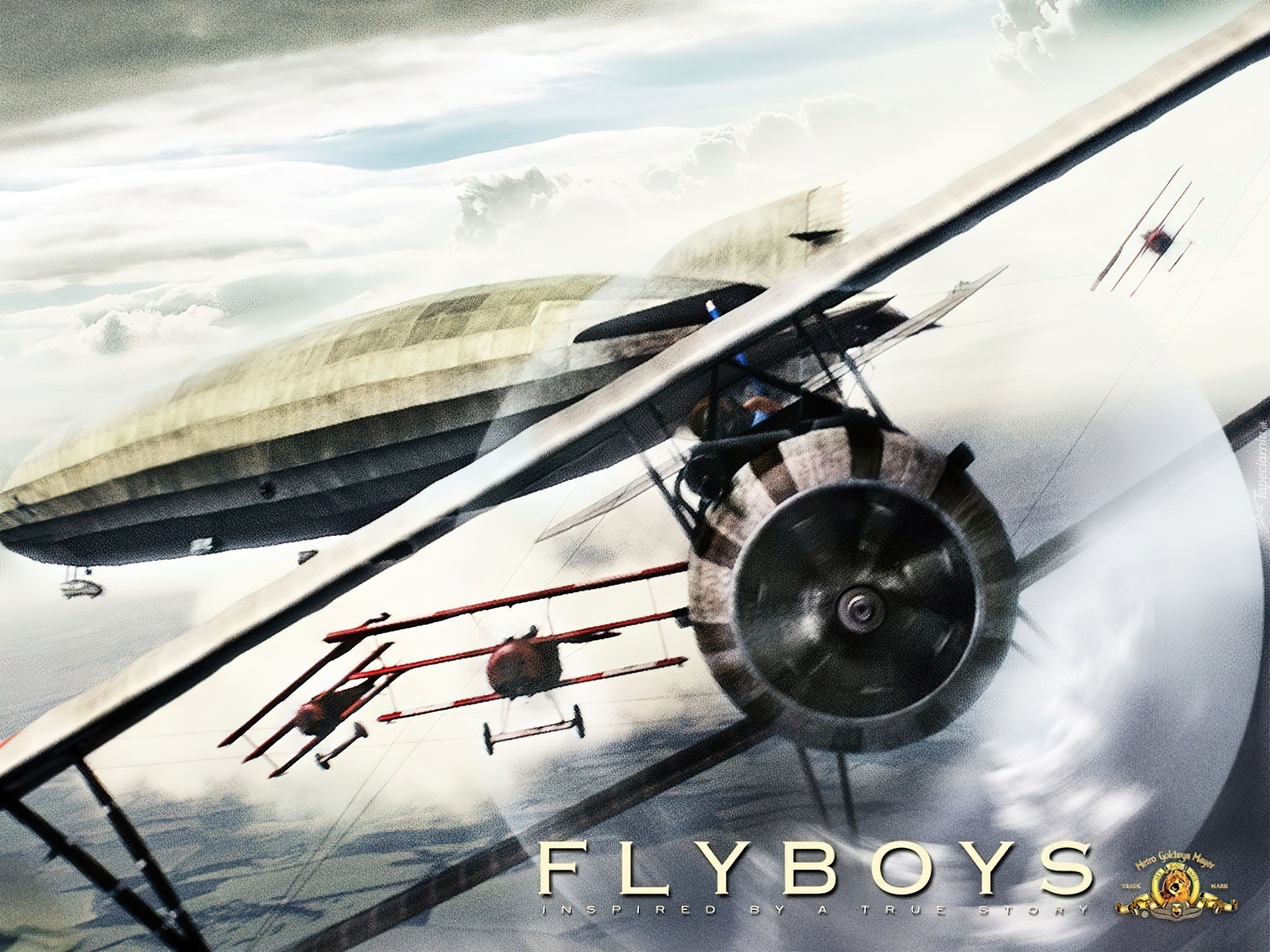 Flyboys, zeppelin, dwupłat