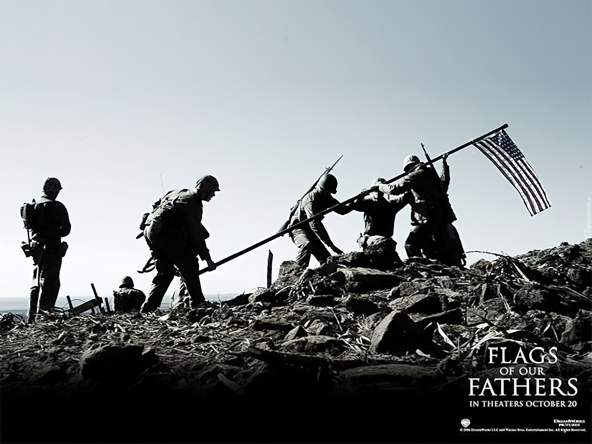 Flags Of Our Fathers, flaga, żołnierze, kamienie