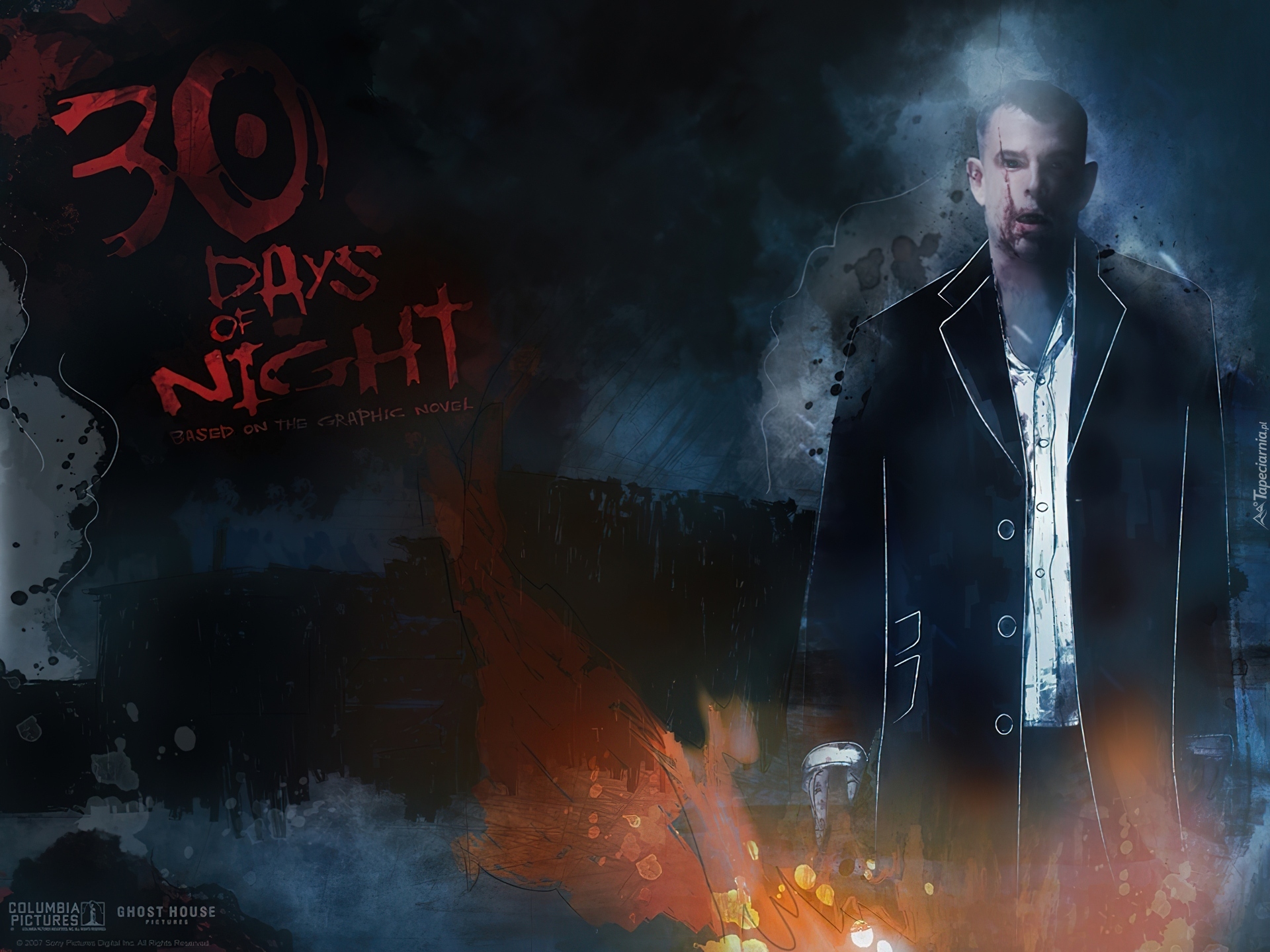 30 Days Of Night, mężczyzna, rysunek, płaszcz