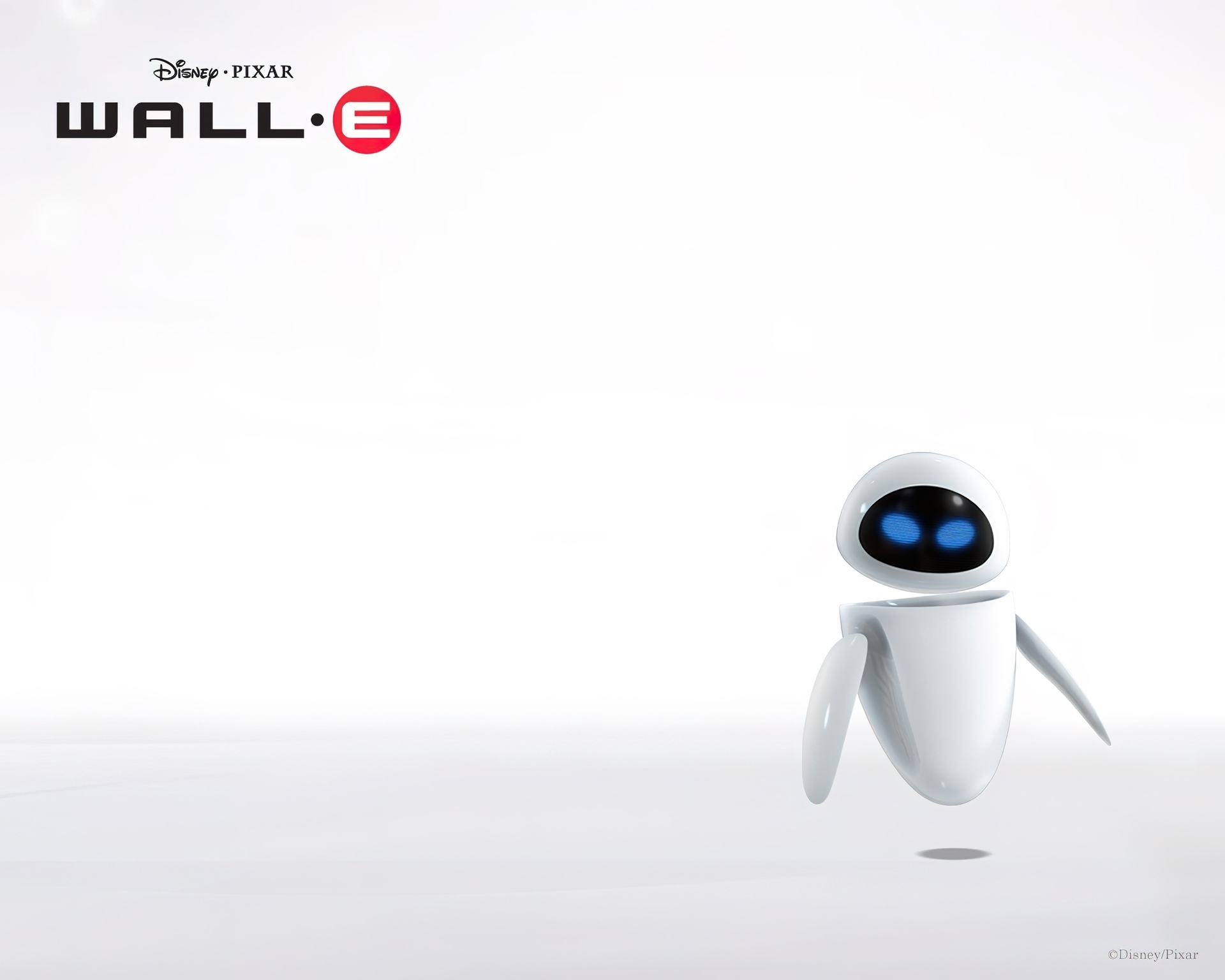 Wall E, biały, robot, oczy