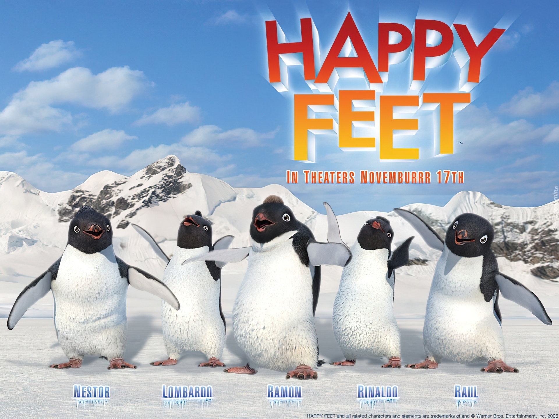 Tupot małych stóp, Happy Feet, pingwiny, lód